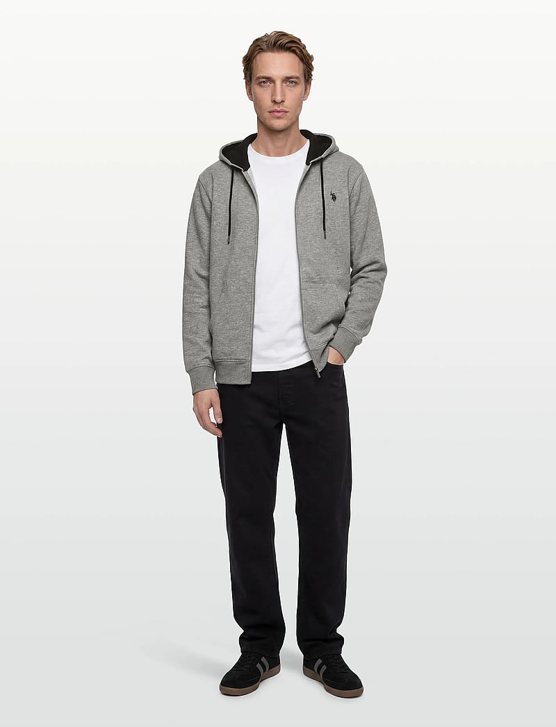 U.S. Polo Assn. - OTTO REG USPA M SWEAT - bluzy z kapturem - greymelange - 0