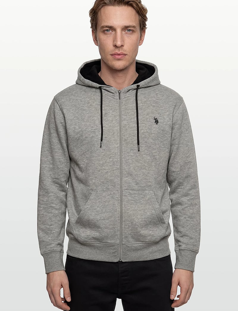 U.S. Polo Assn. - OTTO REG USPA M SWEAT - bluzy z kapturem - greymelange - 3