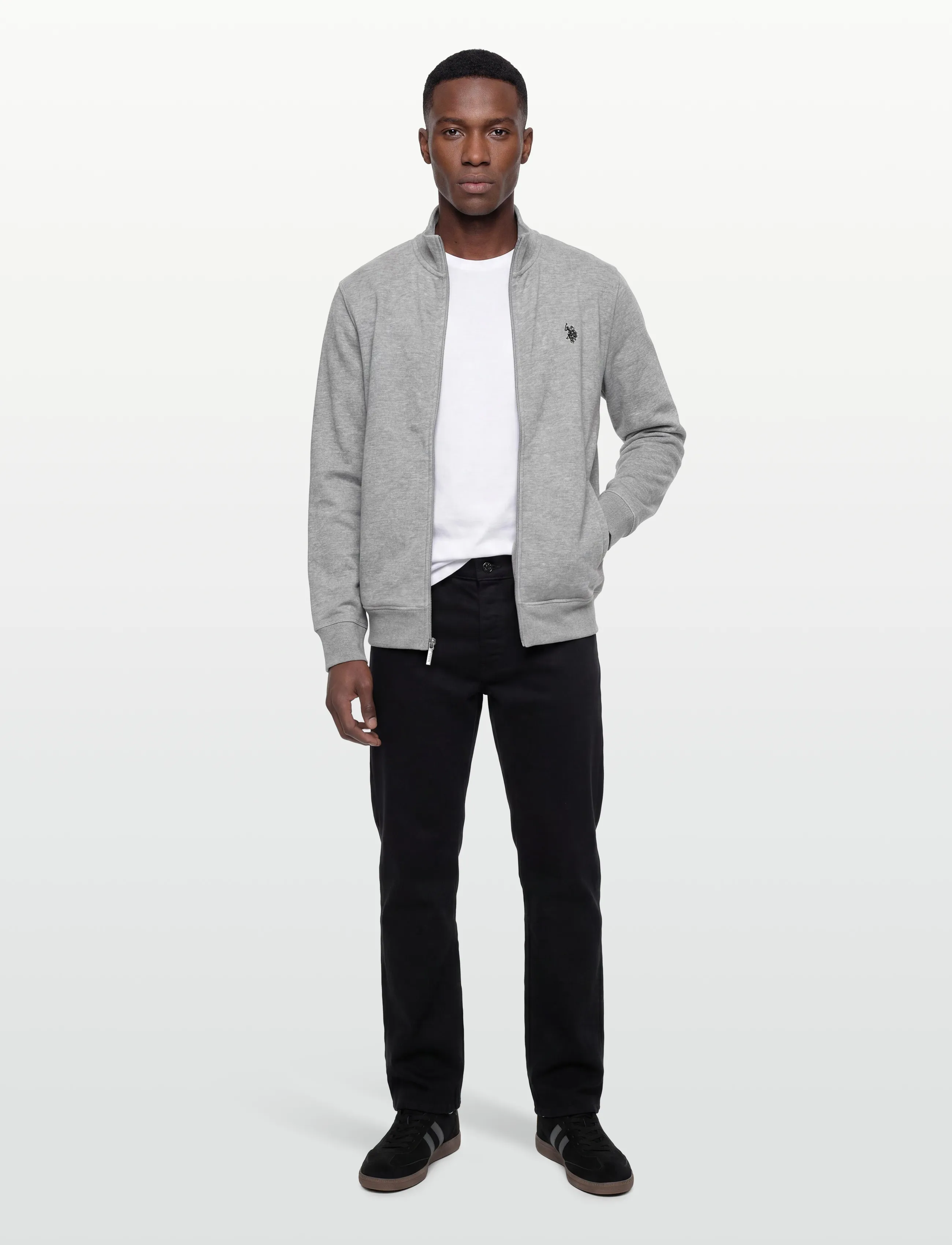 U.S. Polo Assn. OSCAR REG USPA M SWEAT - Kläder - GREYMELANGE / grey