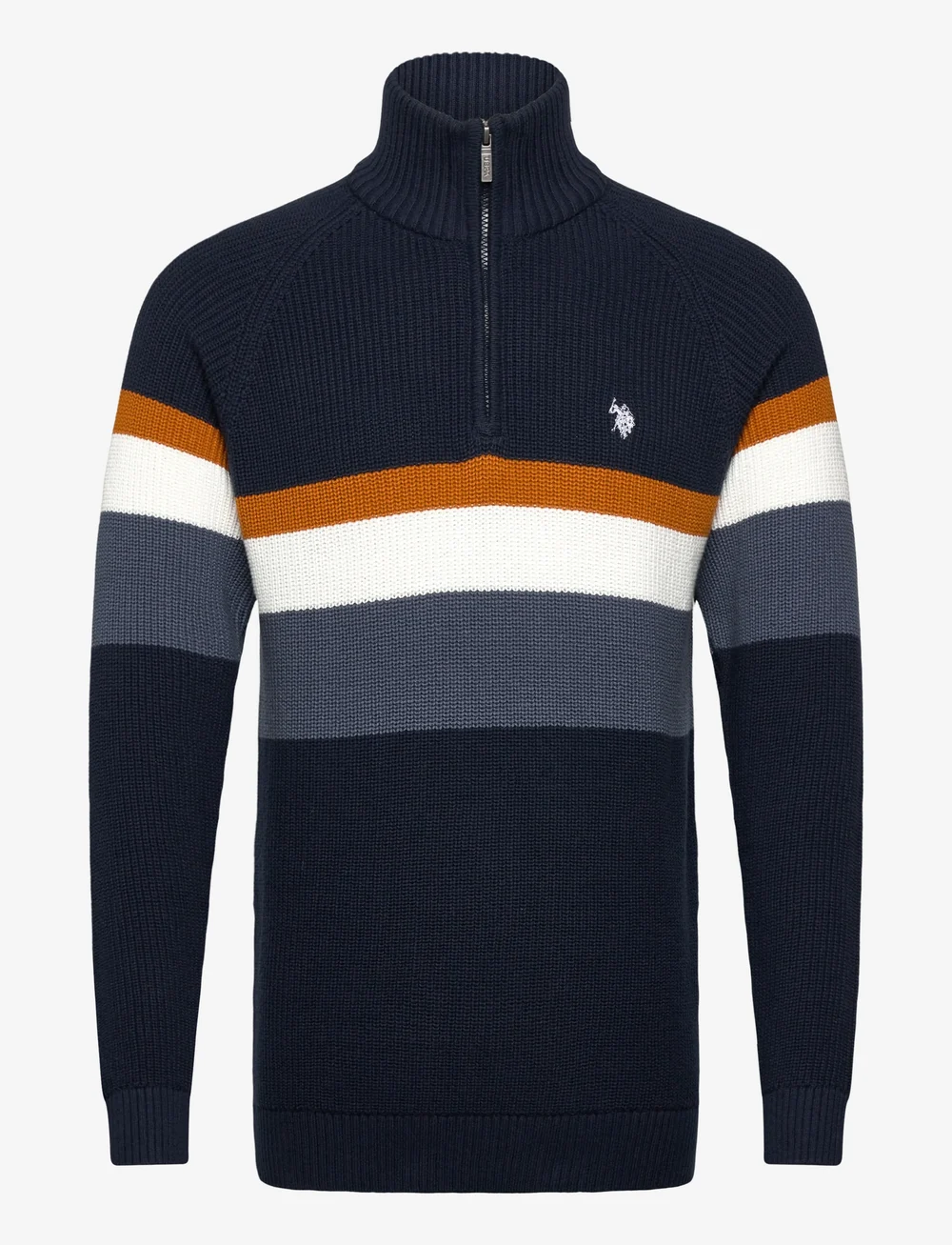 U.S. Polo Assn. - RICCO REG HZ USPA M KNIT - swetry zapinane do połowy - vintage indigo - 0