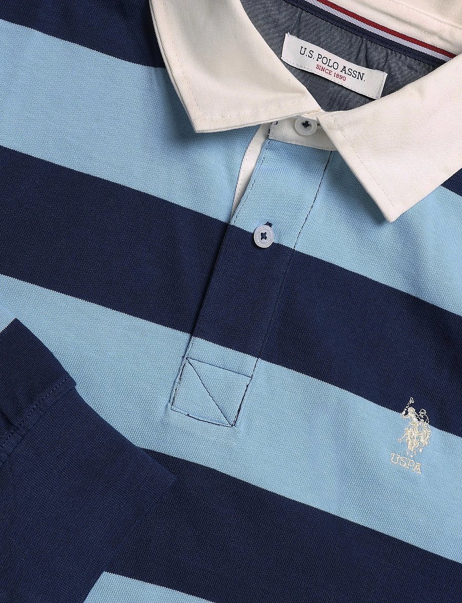 U.S. Polo Assn. - TARIK REG LS HJ USPA M POLO - långärmade stickade pikétröjor - placid blue - 2