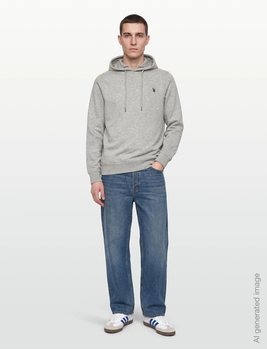 U.S. Polo Assn. - TOKE REG HO COT PE USP M SWEAT - kapuzenpullover - greymelange - 0