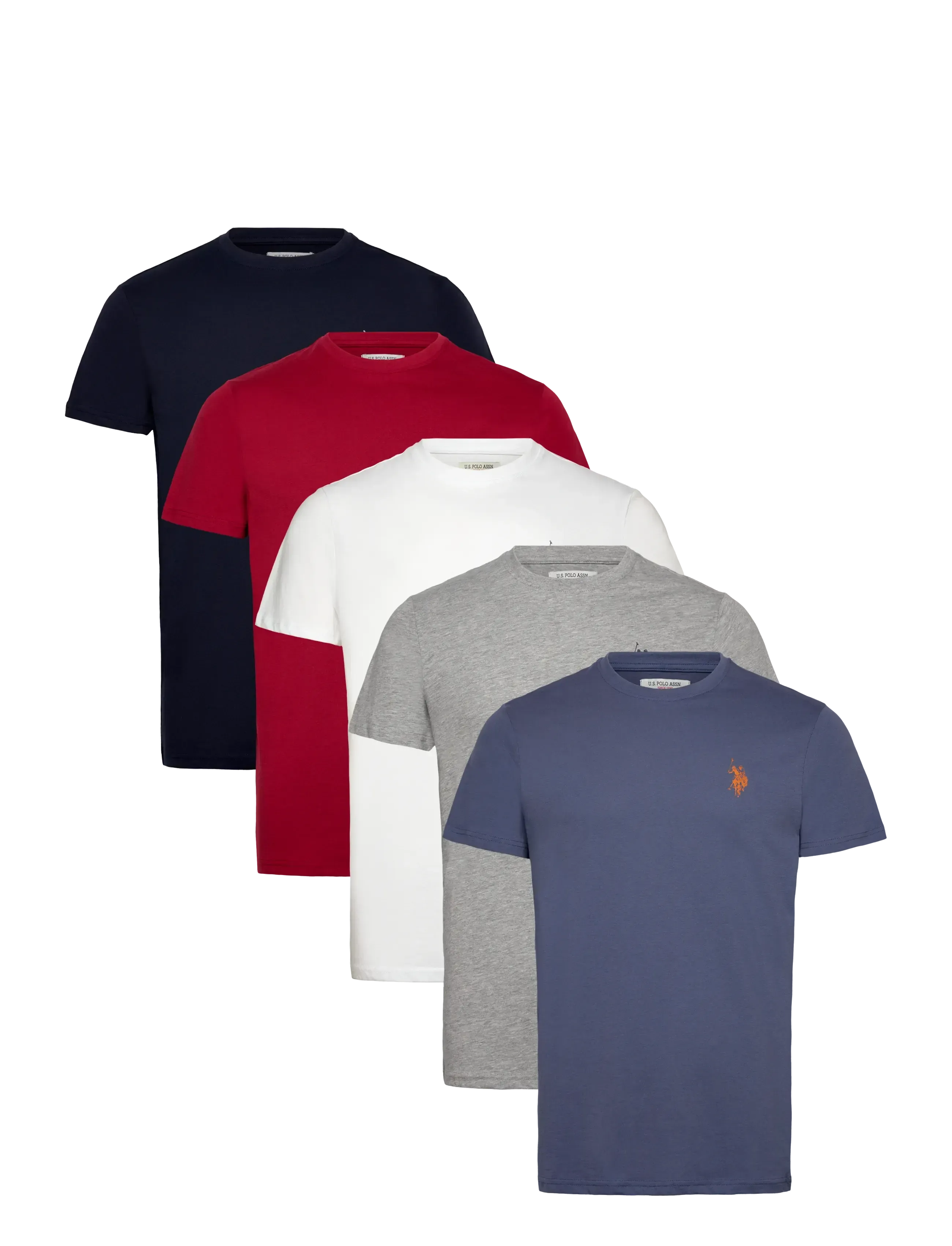 U.S. Polo Assn. BERTIL REG SJ 5 PK USPA M TEE - T-särgid - GREY/WHITE/DKSAP/TIBRED/INDIGO / grey
