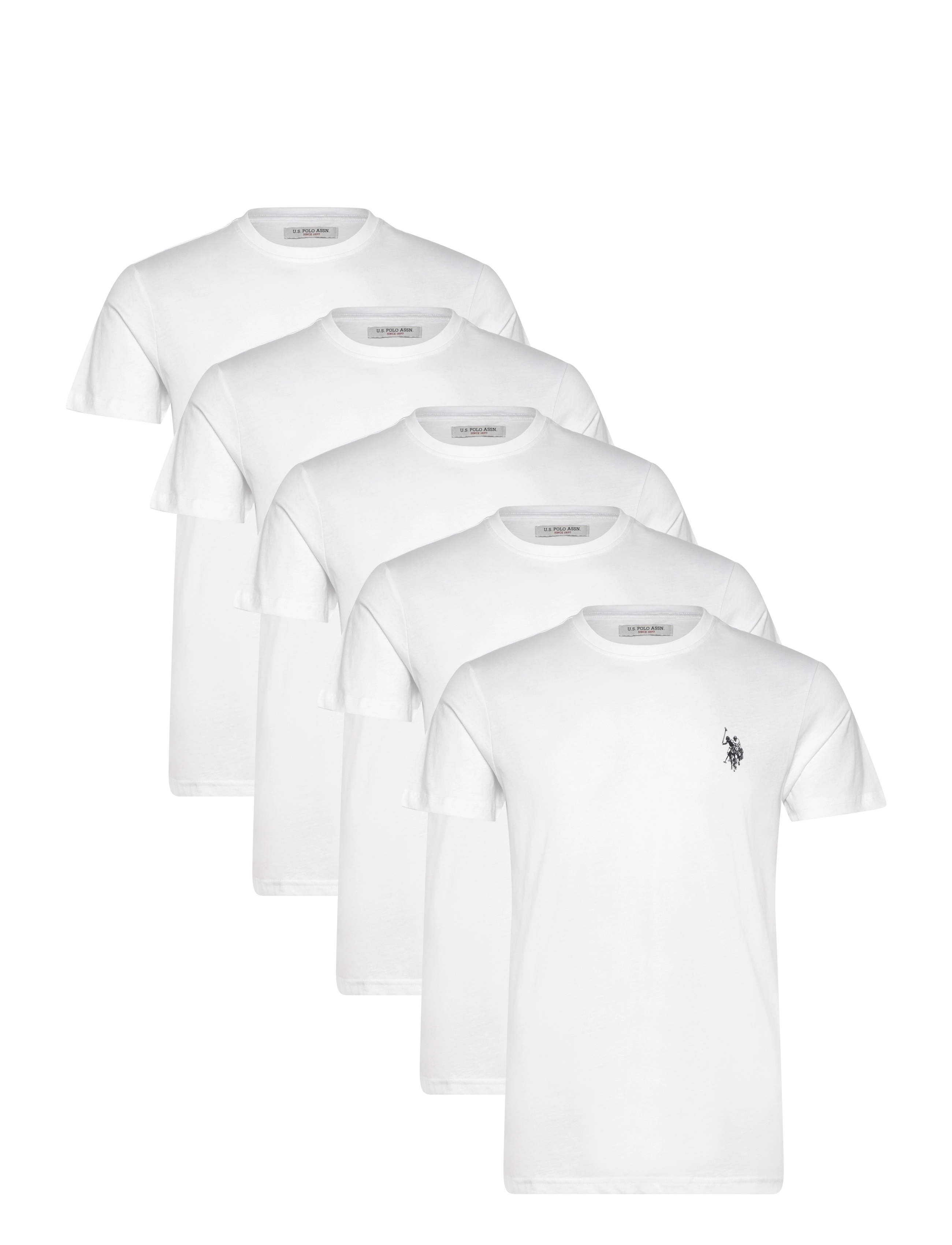 U.S. Polo Assn. BERTIL REG SJ 5 PK USPA M TEE - T-shirts - BRIGHT WHITE X 5 / white