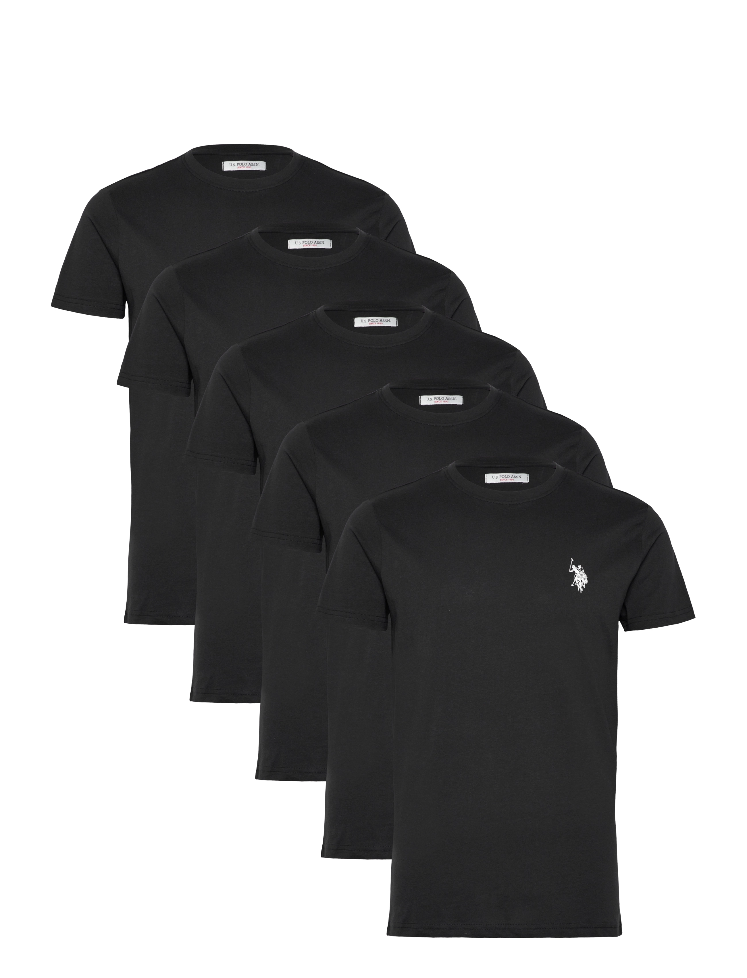 U.S. Polo Assn. BERTIL REG SJ 5 PK USPA M TEE - T-shirts - TAP SHOE X 5 / black