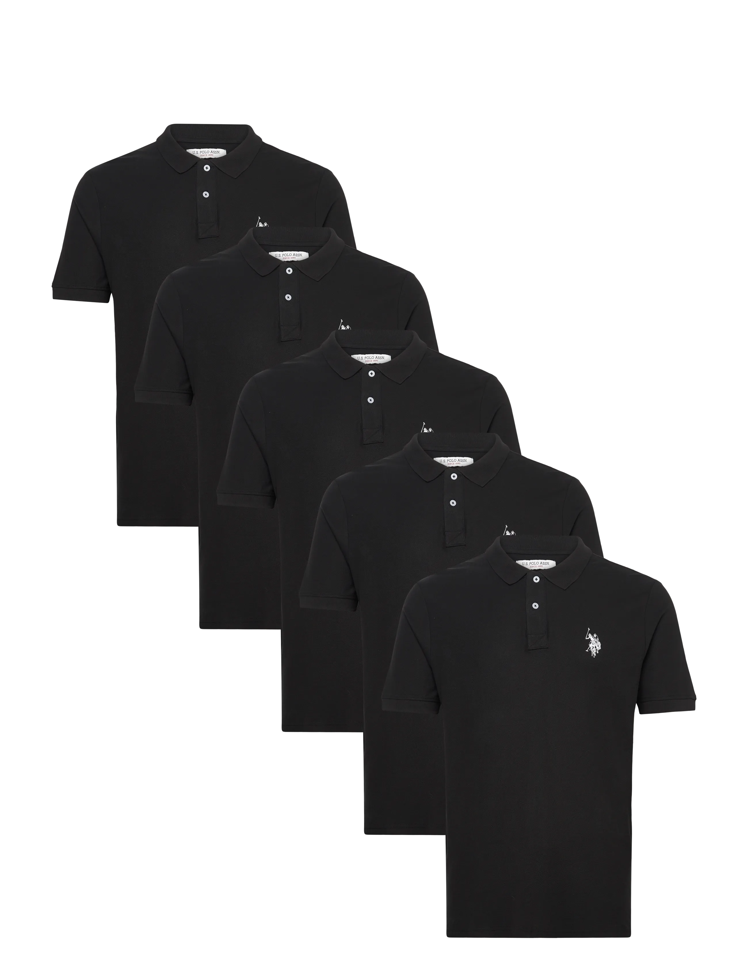 U.S. POLO ASSN. Billy Reg Pi 5 Pk Uspa M Polo Schwarz - L - Herren