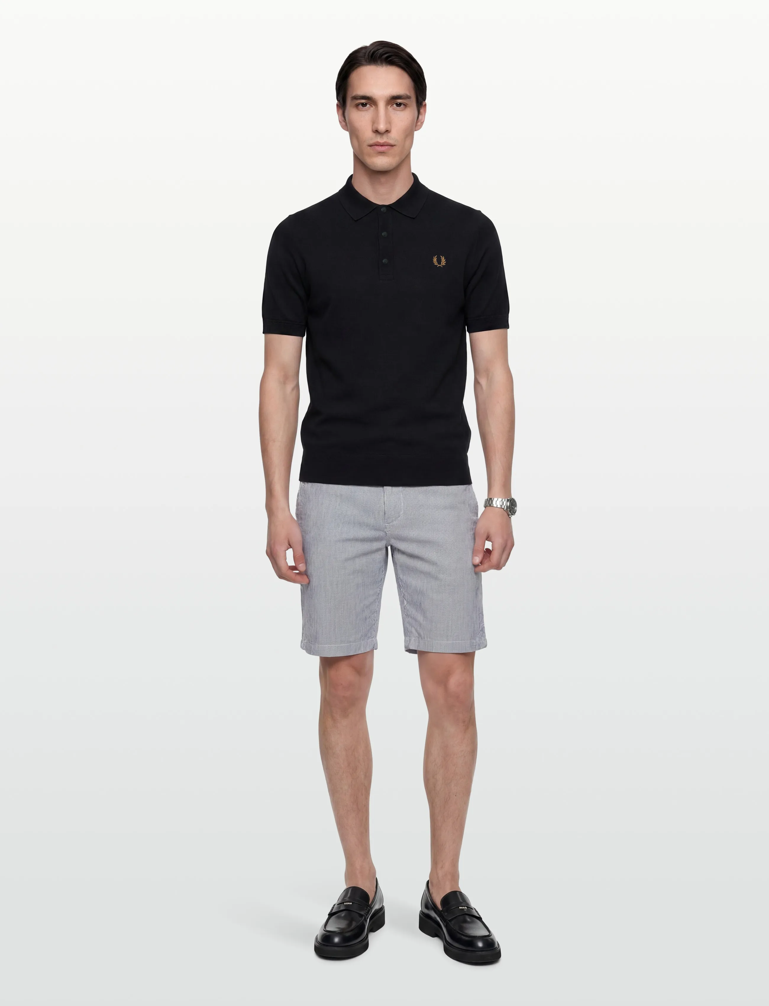 U.S. Polo Assn. CHRIS REG USPA M SHORTS - Kollektionen - 19-4020 DARK SAPPHIRE STRIPED / grey