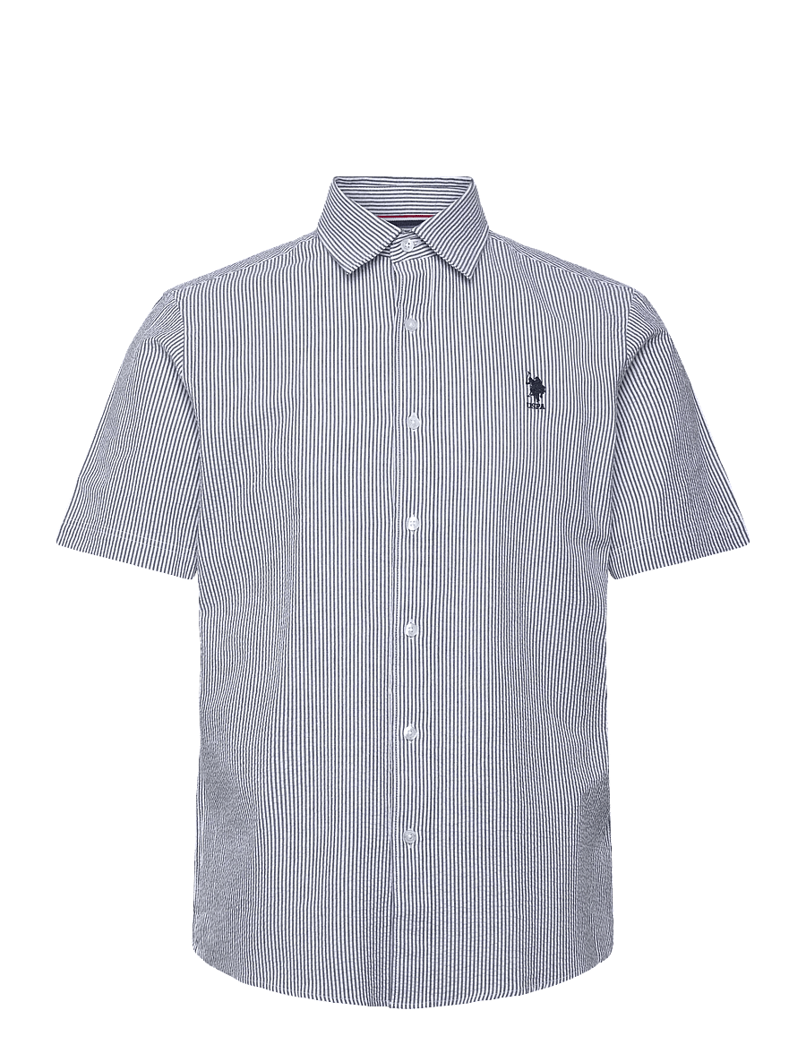 U.S. Polo Assn. - CHARLI REG SS USPA M SHIRT - randiga skjortor - 19-4020 dark sapphire striped - 1
