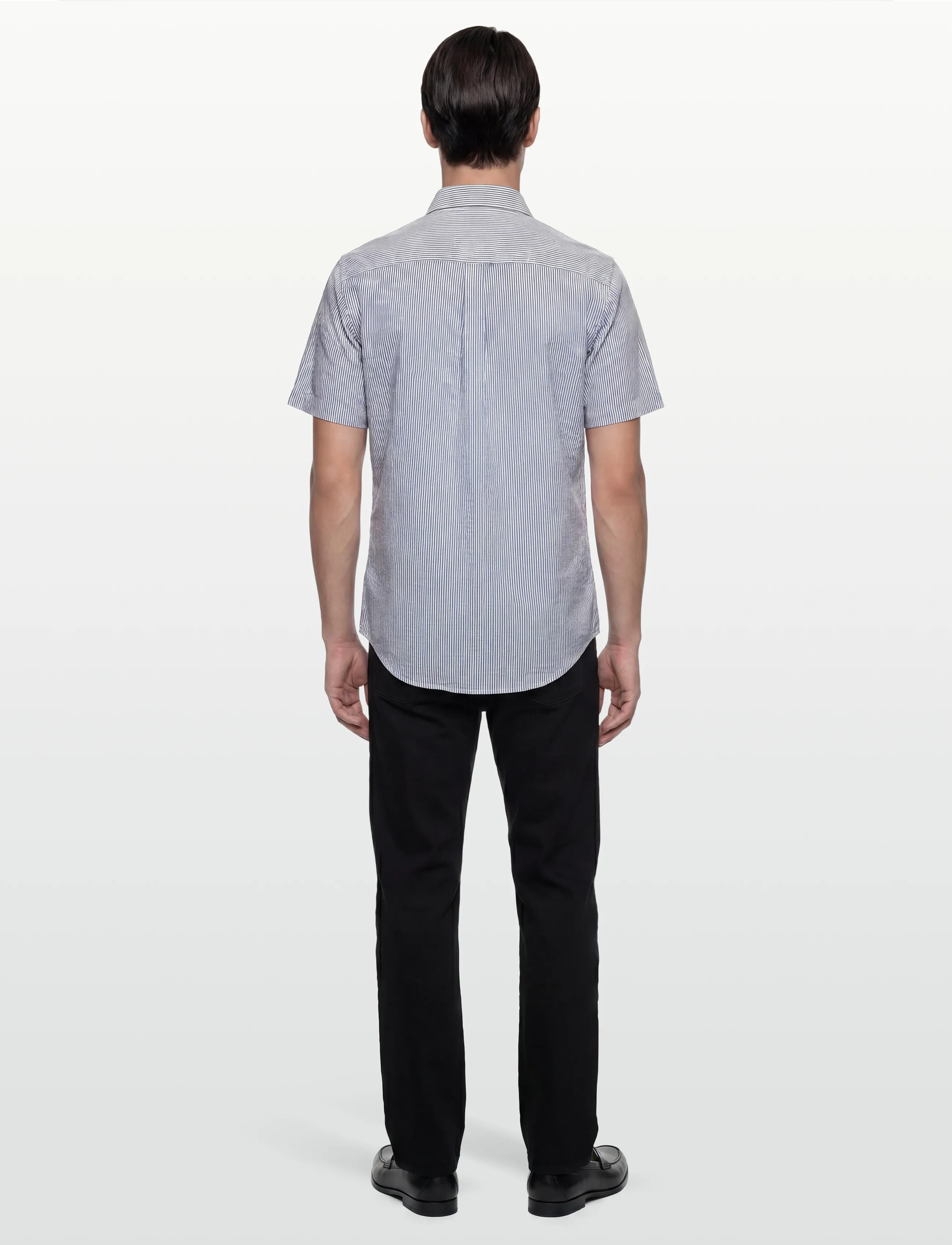 U.S. Polo Assn. - CHARLI  REG SS USPA M SHIRT - triibulised särgid - 19-4020 dark sapphire striped - 4