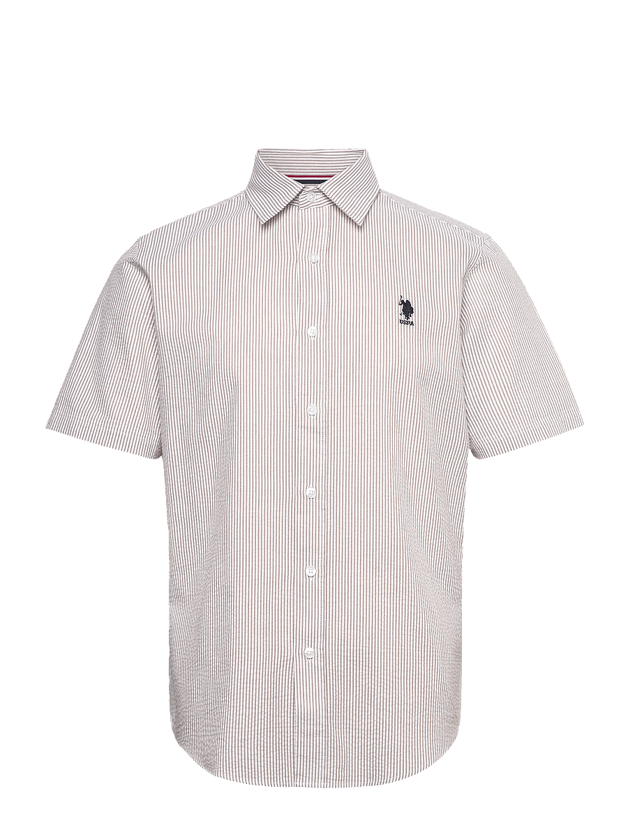 U.S. Polo Assn. - CHARLI REG SS USPA M SHIRT - stribede skjorter - 16-1104tcx crockery striped - 1