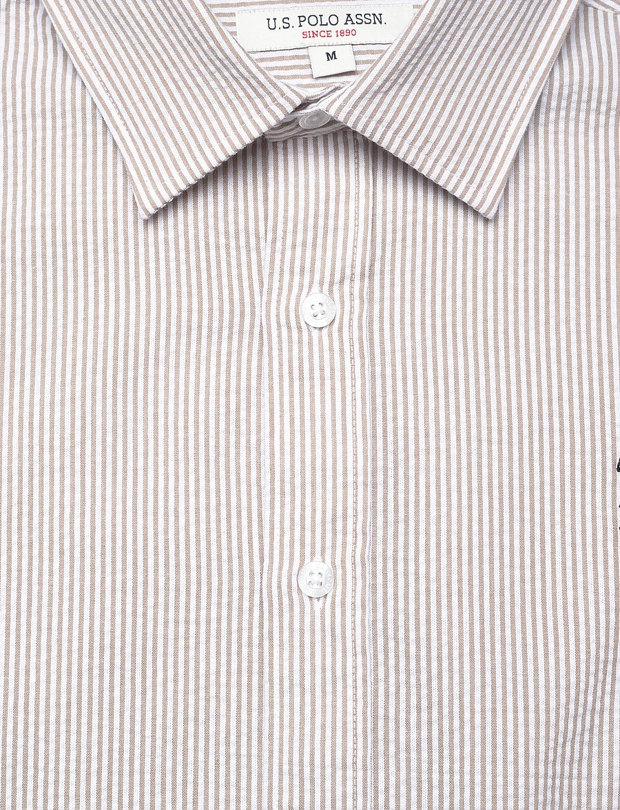U.S. Polo Assn. - CHARLI REG SS USPA M SHIRT - stribede skjorter - 16-1104tcx crockery striped - 5