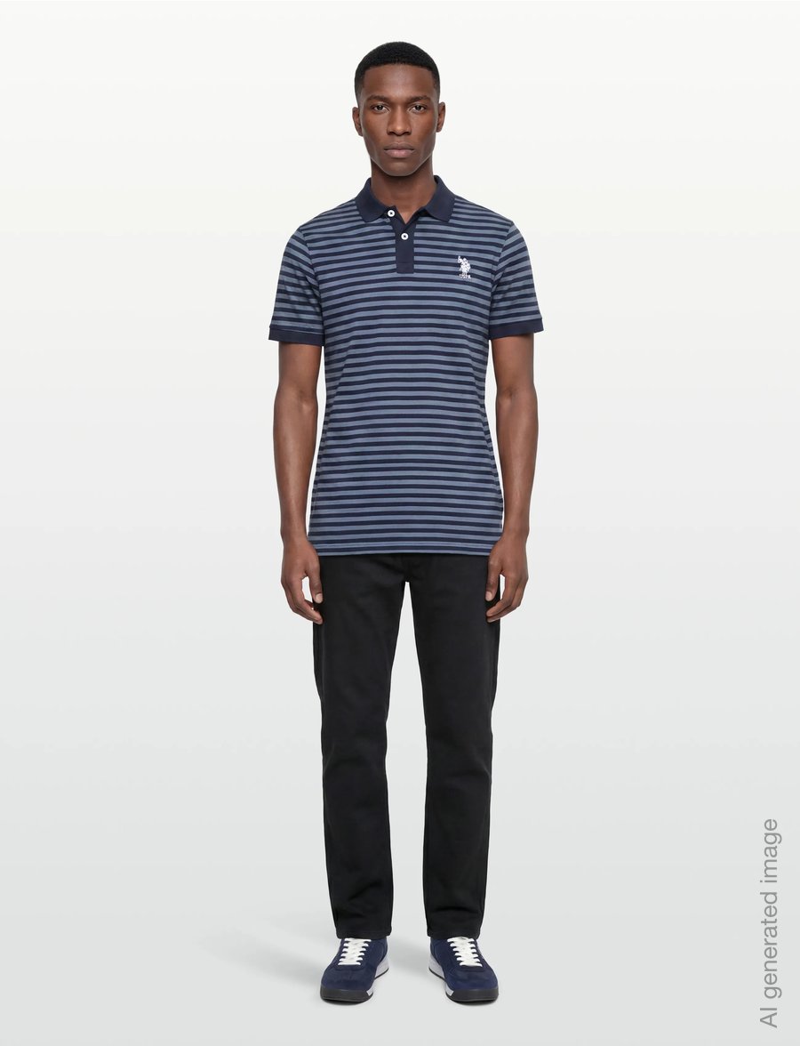 U.S. Polo Assn. - CLAUS REG PI USPA M POLO - lühikeste varrukatega polod - 18-3918 china blue striped - 0