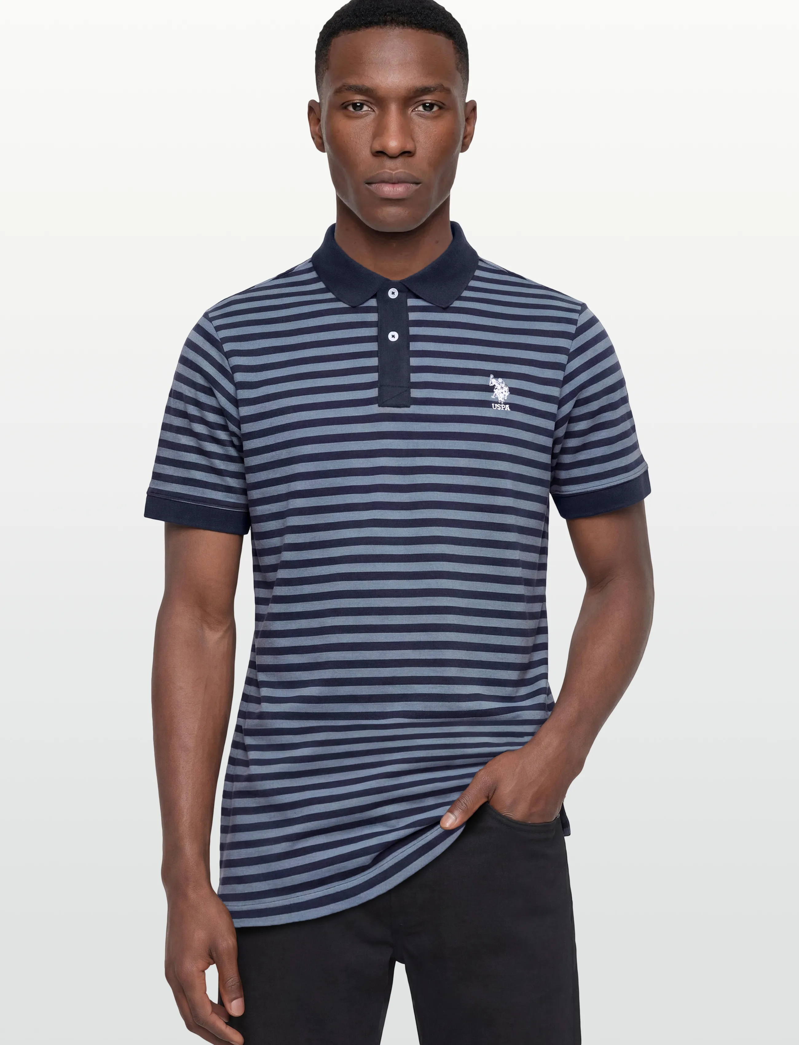 U.S. Polo Assn. - CLAUS REG PI USPA M POLO - kortærmede poloer - 18-3918 china blue striped - 3