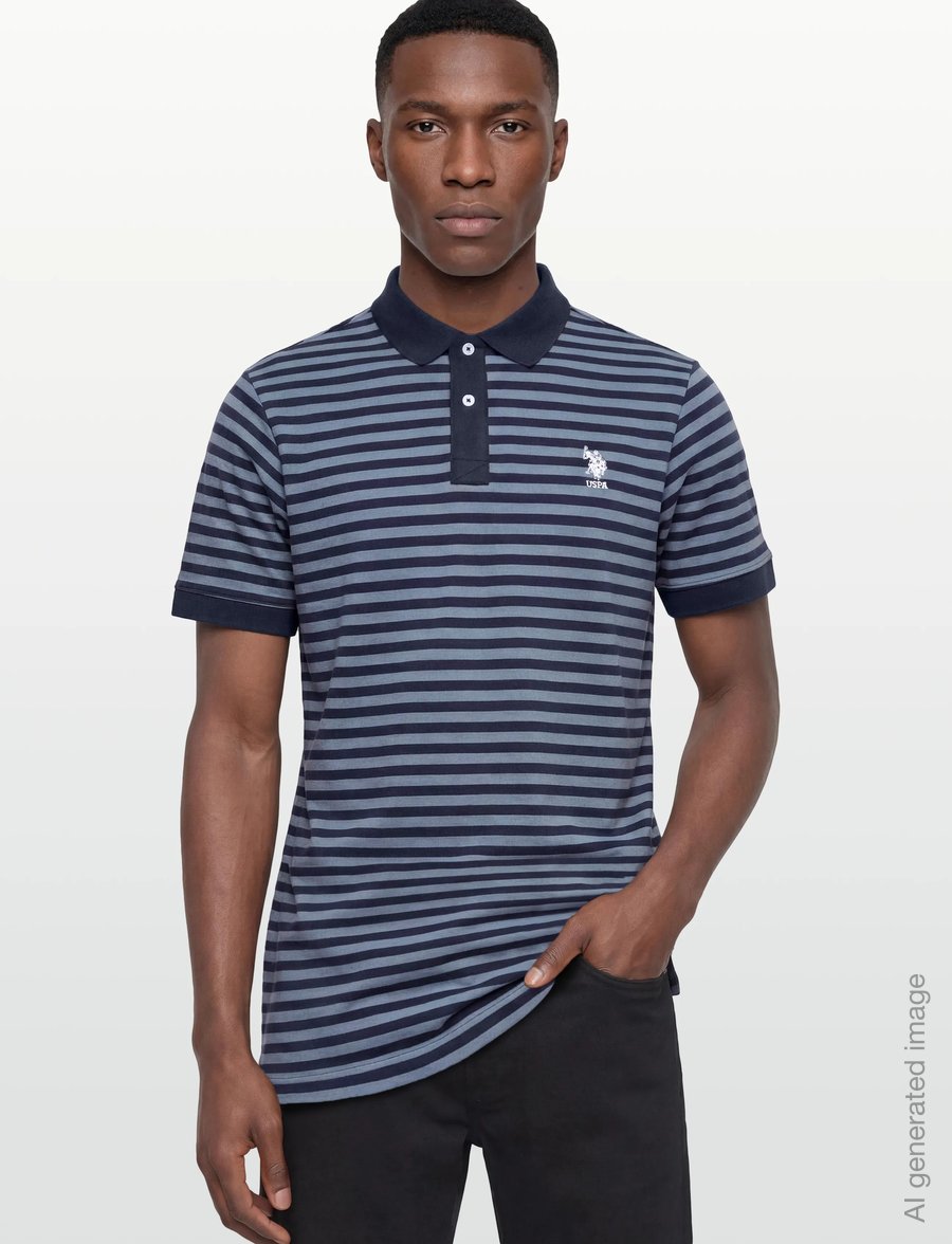 U.S. Polo Assn. - CLAUS REG PI USPA M POLO - lühikeste varrukatega polod - 18-3918 china blue striped - 3