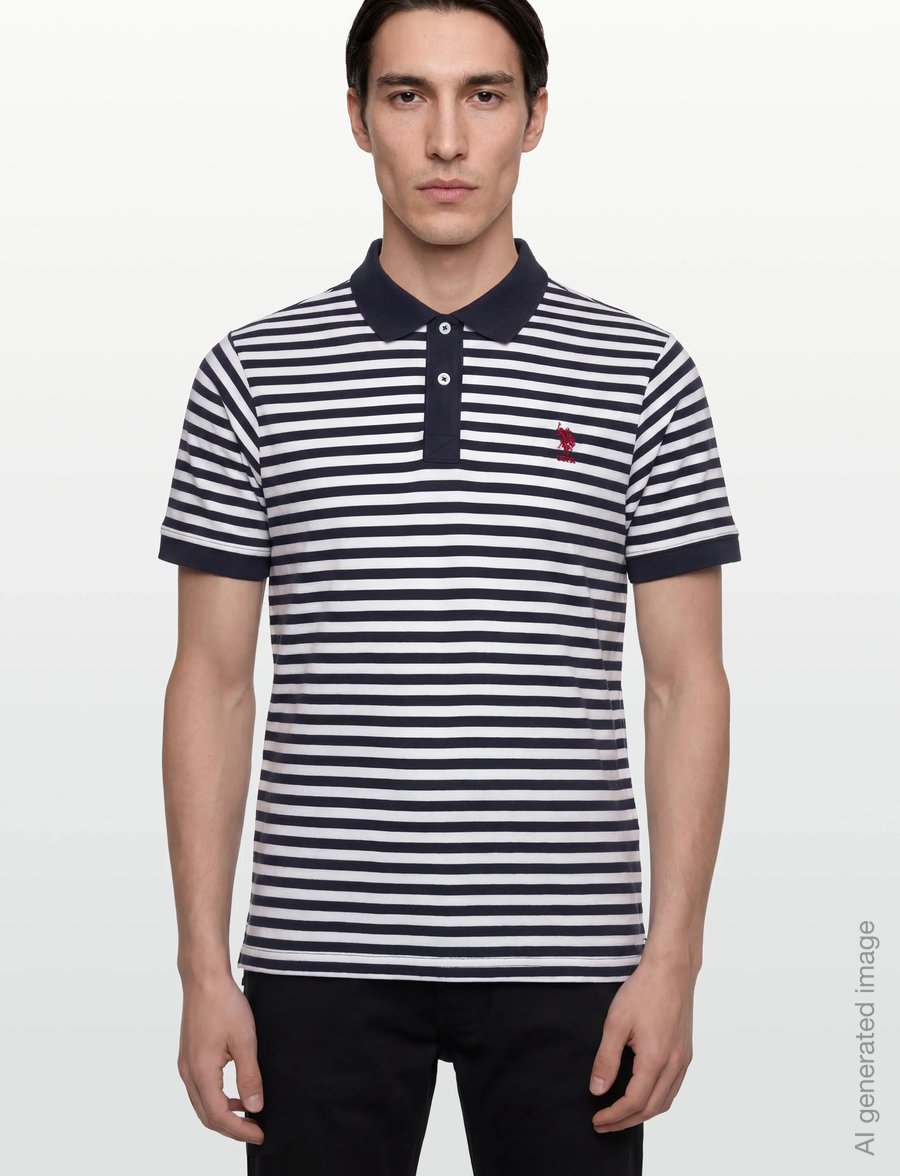 U.S. Polo Assn. - CLAUS REG PI USPA M POLO - short-sleeved polos - 11-0601 bright white striped - 3