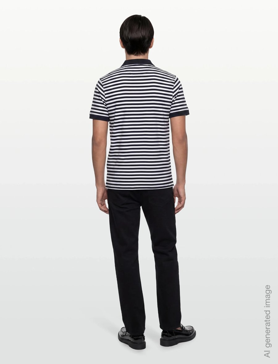 U.S. Polo Assn. - CLAUS REG PI USPA M POLO - short-sleeved polos - 11-0601 bright white striped - 4