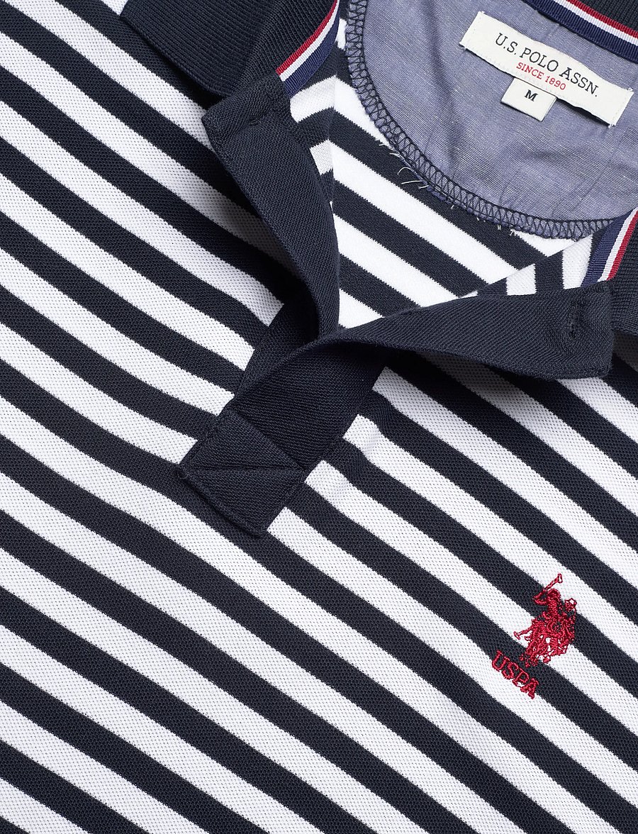 U.S. Polo Assn. - CLAUS REG PI USPA M POLO - short-sleeved polos - 11-0601 bright white striped - 5
