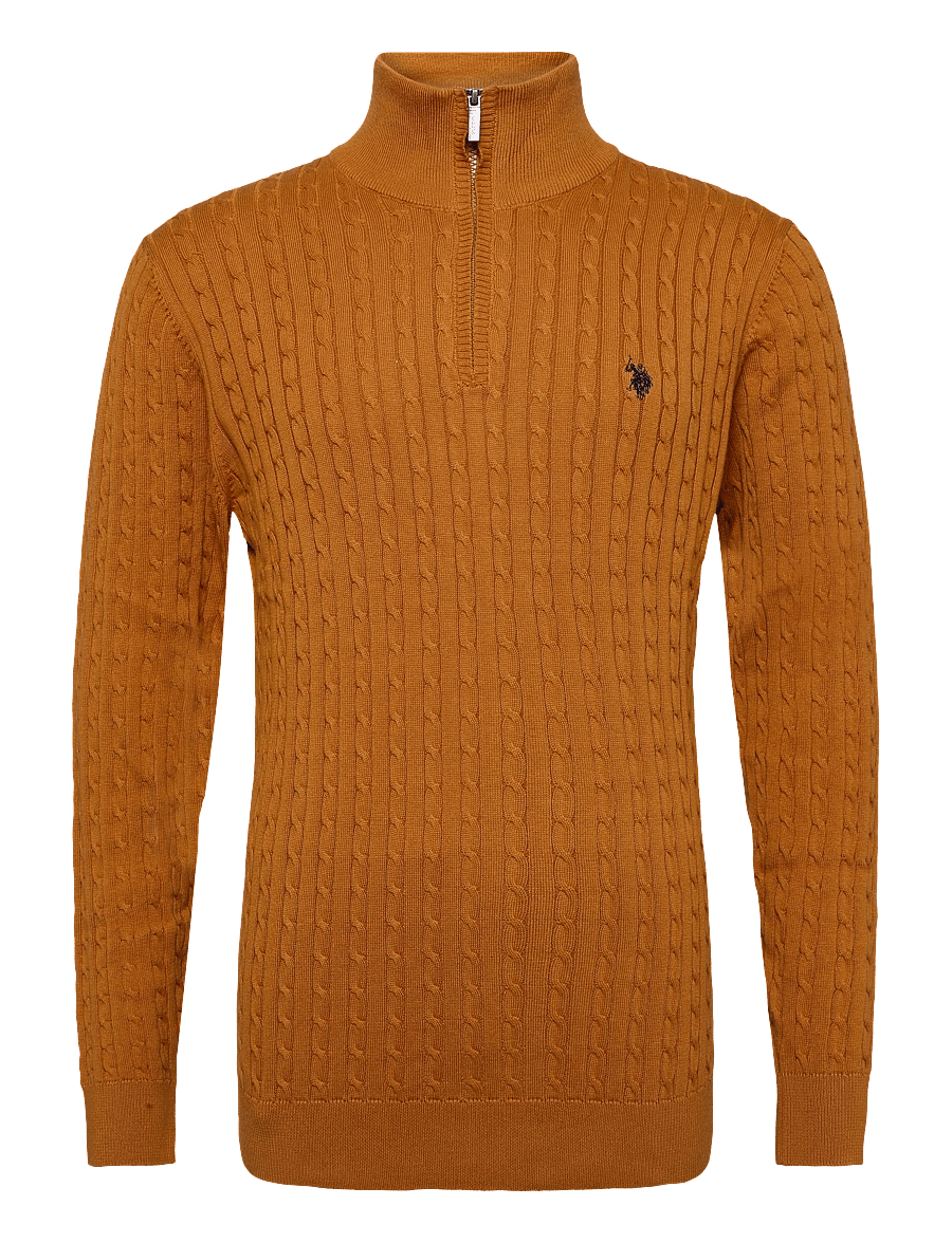 U.S. Polo Assn. - ROMEO REG CAB HZ USPA M KNIT - poolpika lukuga džemprid - brown sugar - 0