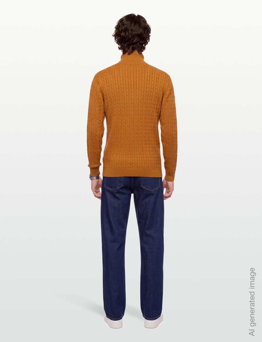 U.S. Polo Assn. - ROMEO REG CAB HZ USPA M KNIT - hálfrenndar peysur - brown sugar - 4