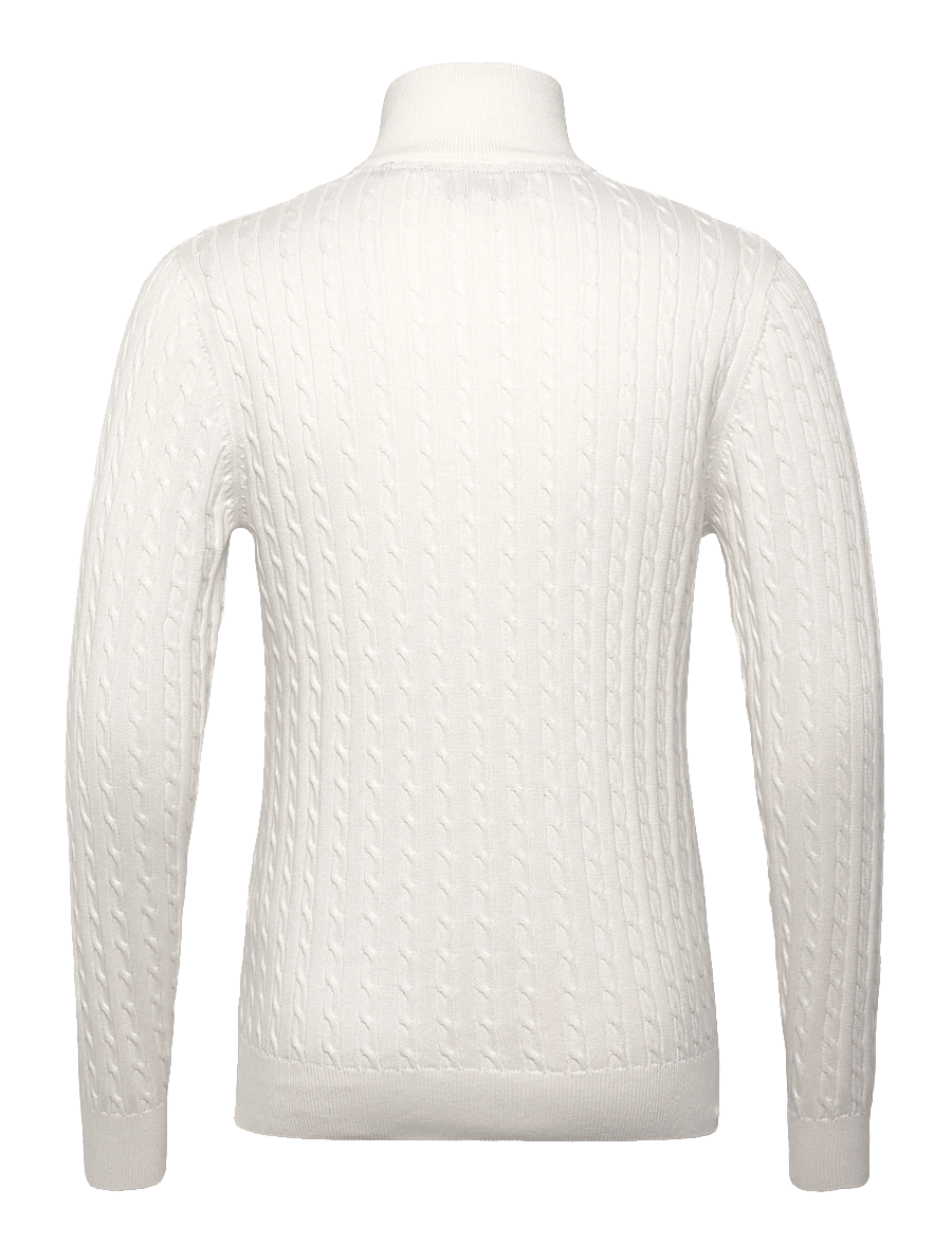 U.S. Polo Assn. - ROMEO REG CAB HZ USPA M KNIT - pullover mit halbem reißverschluss - cloud dancer - 1