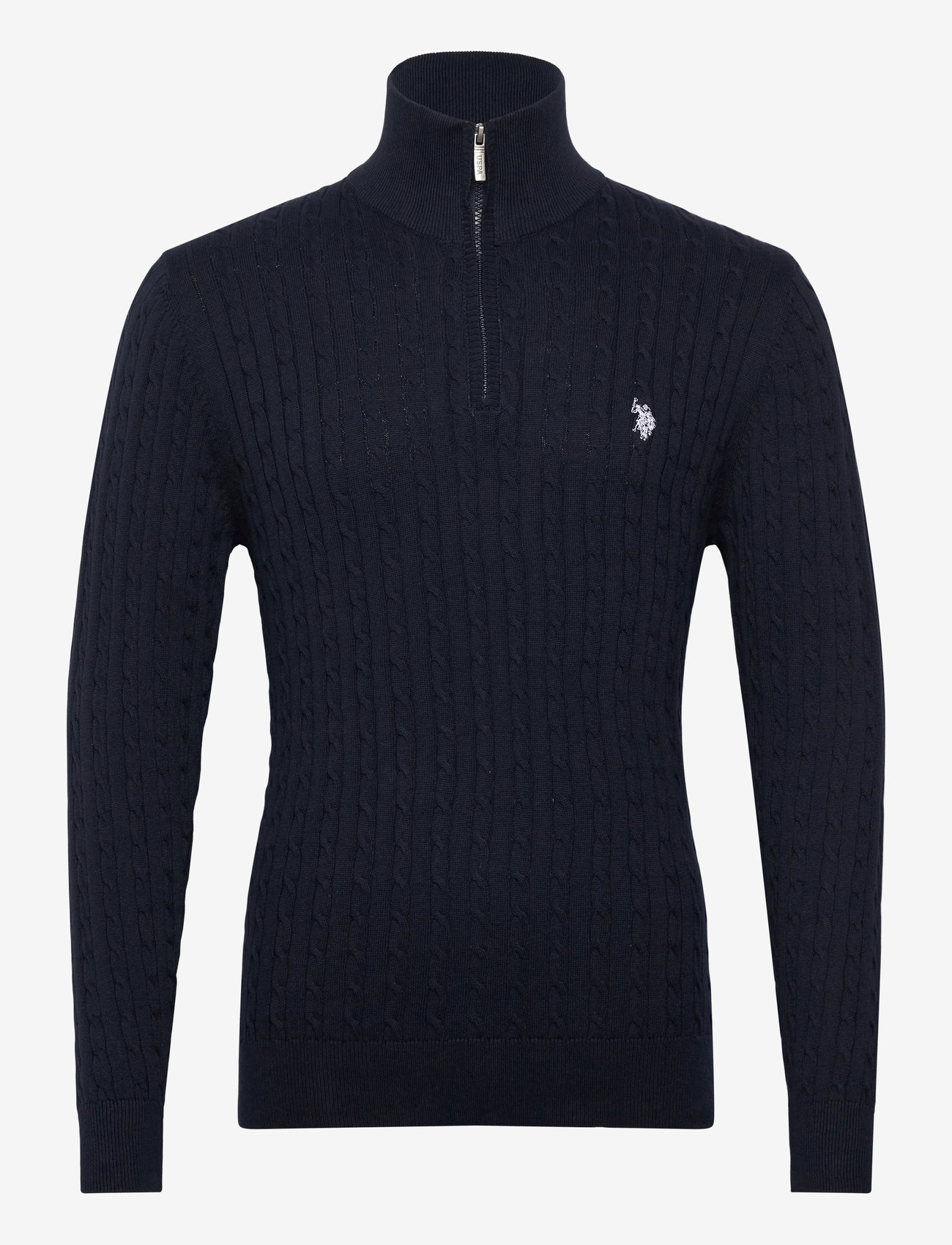 U.S. Polo Assn. - ROMEO REG CAB HZ USPA M KNIT - tõmblukk-kaelusega džemprid - dark sapphire - 0