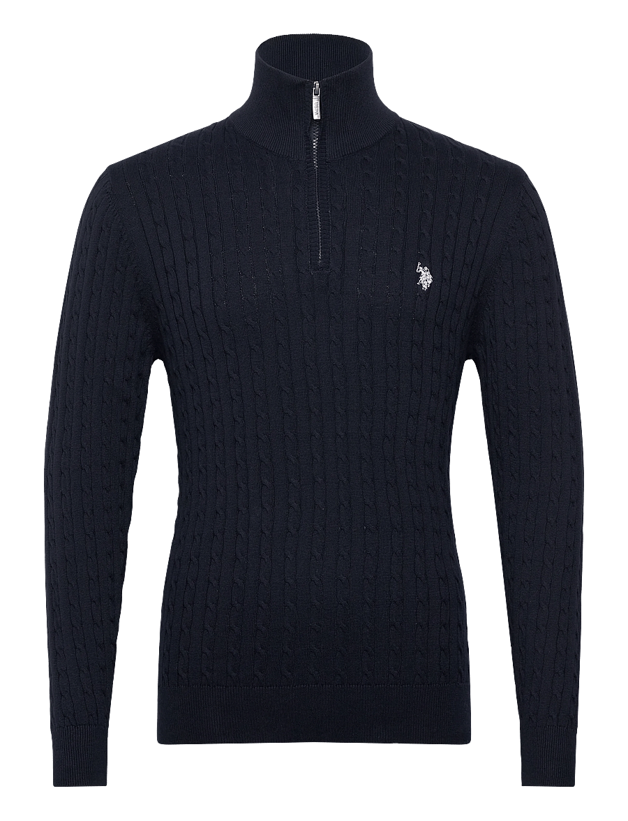 U.S. Polo Assn. - ROMEO REG CAB HZ USPA M KNIT - pullover mit halbem reißverschluss - dark sapphire - 0