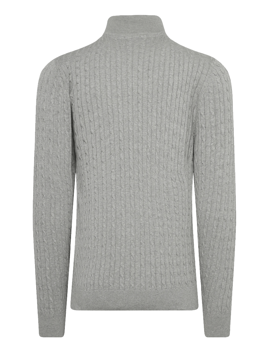 U.S. Polo Assn. - ROMEO REG CAB HZ USPA M KNIT - poolpika lukuga džemprid - grey mÉlange - 1