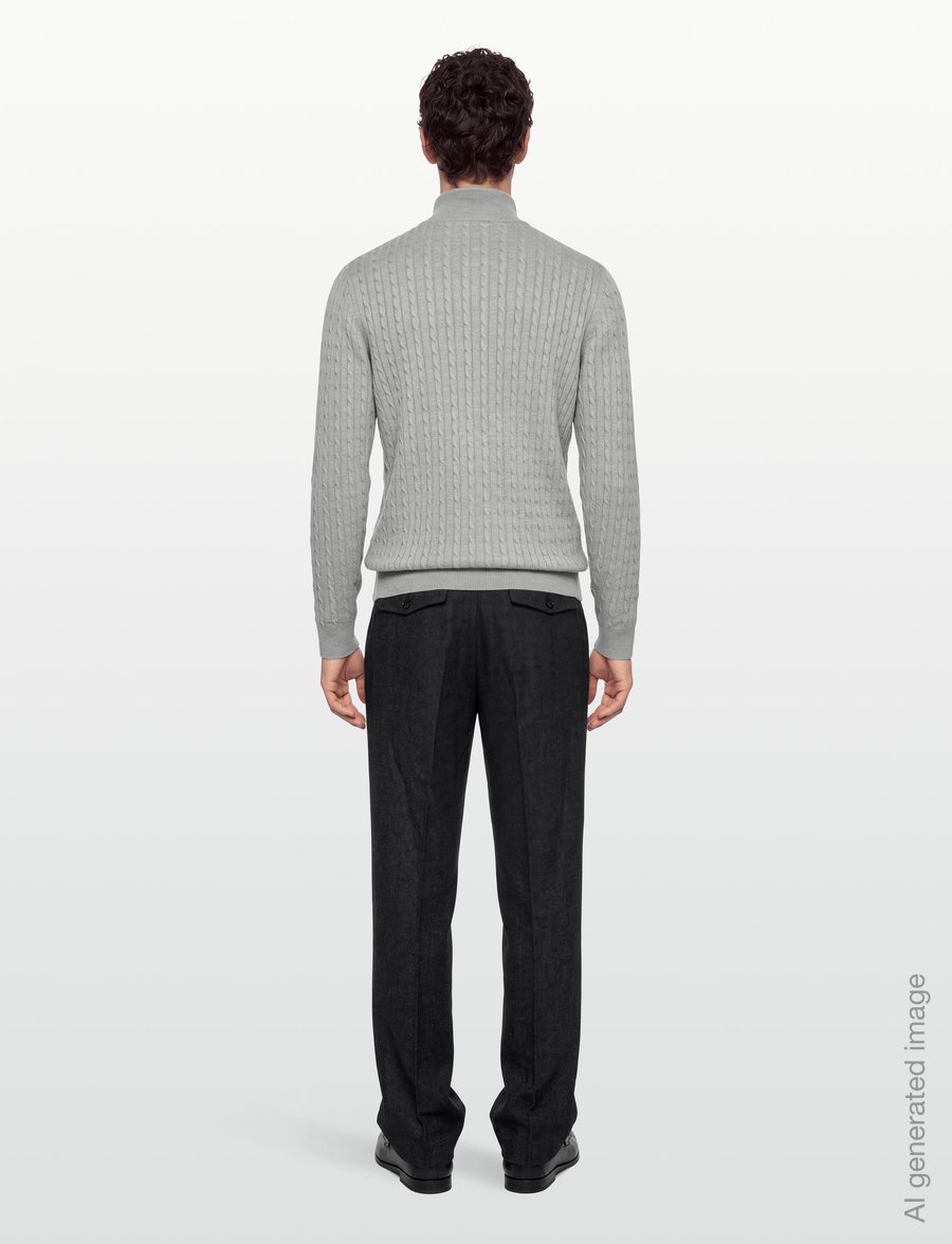 U.S. Polo Assn. - ROMEO REG CAB HZ USPA M KNIT - pullover mit halbem reißverschluss - grey mÉlange - 4