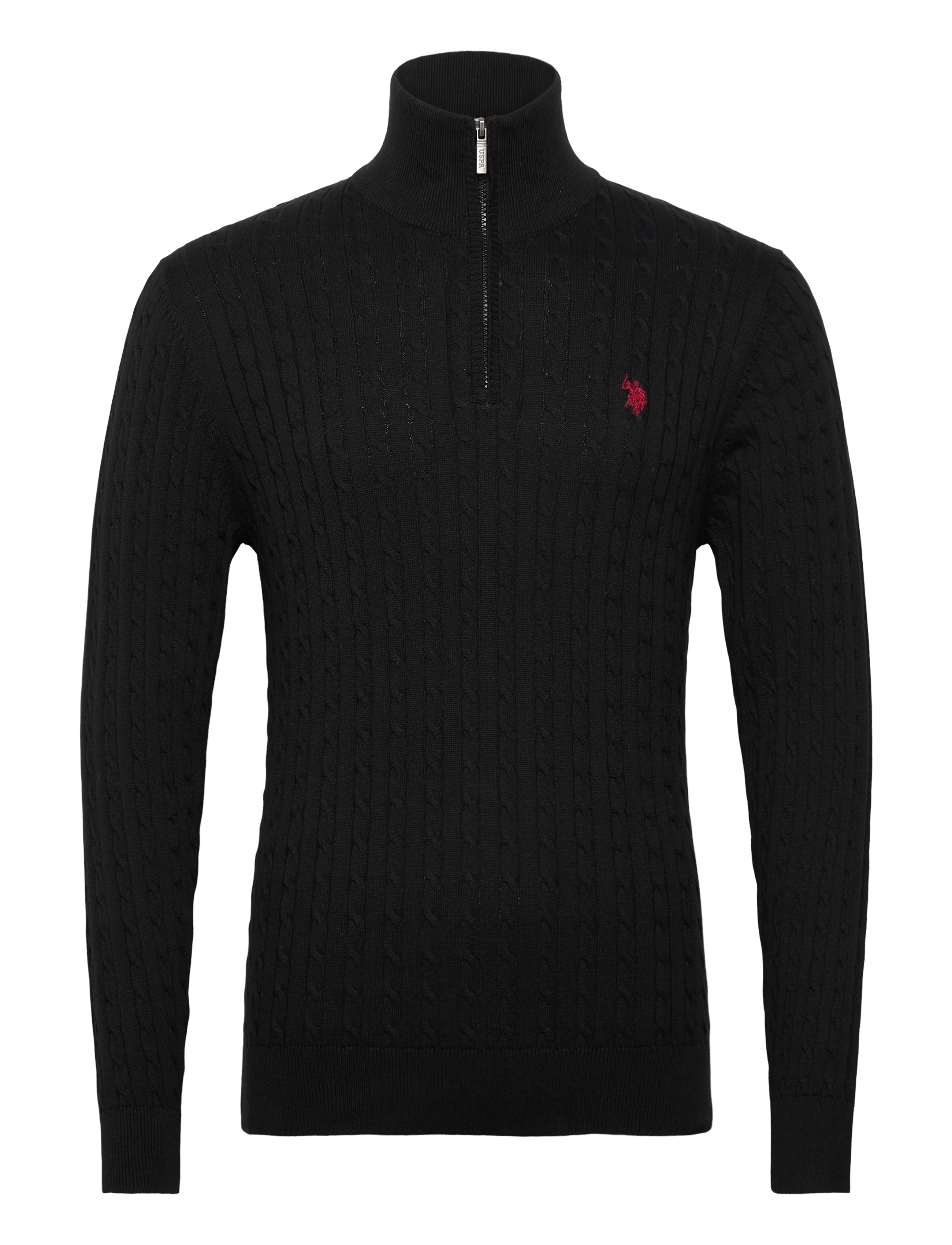 U.S. Polo Assn. Romeo Reg Cab Hz Uspa M Knit, XL, Knitwear, Schwarz - Turtlenecks, Männerswear