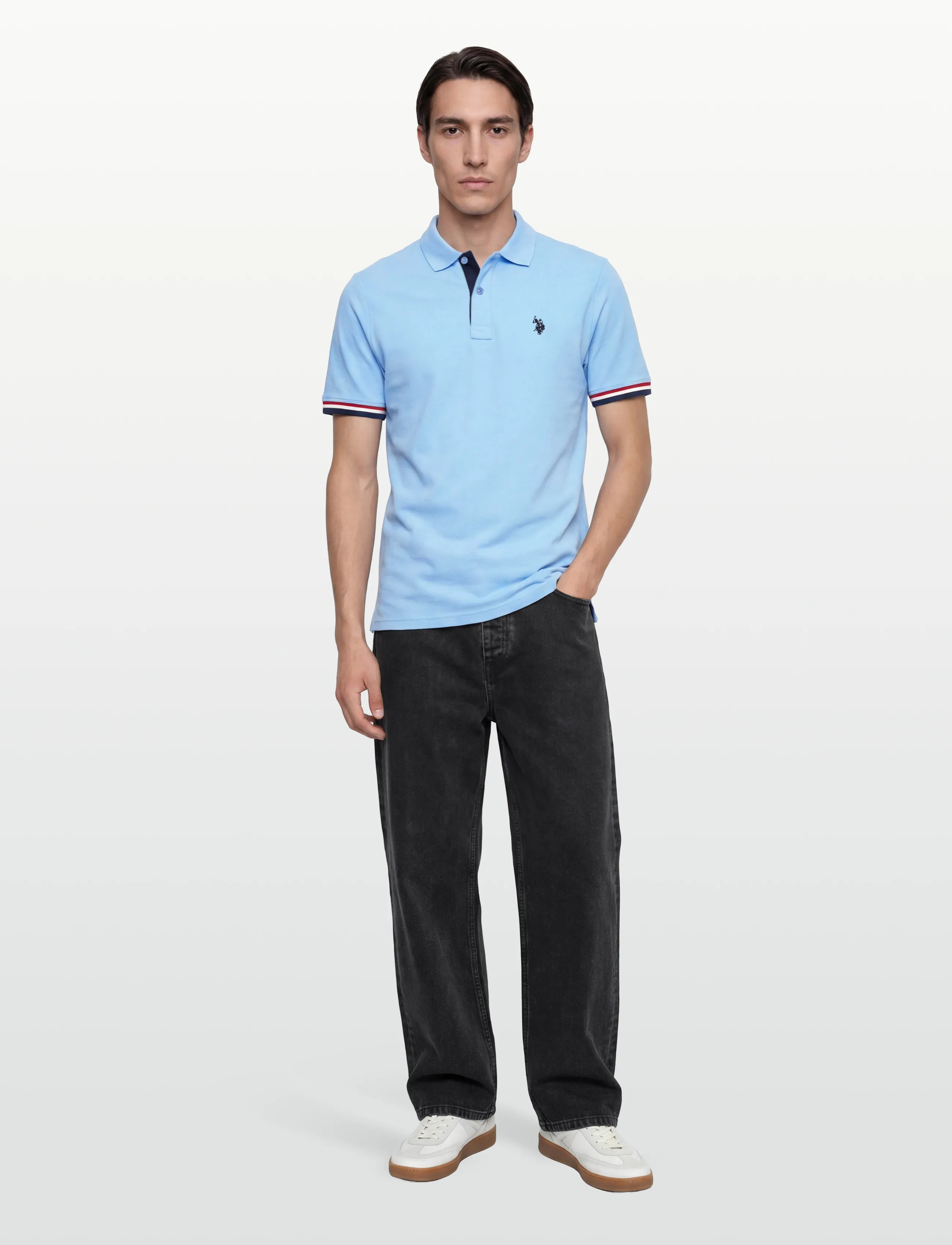 U.S. Polo Assn. Meo Reg Pi Uspa M Polo, M, Polos, Blau - Short-sleeved, Männerswear