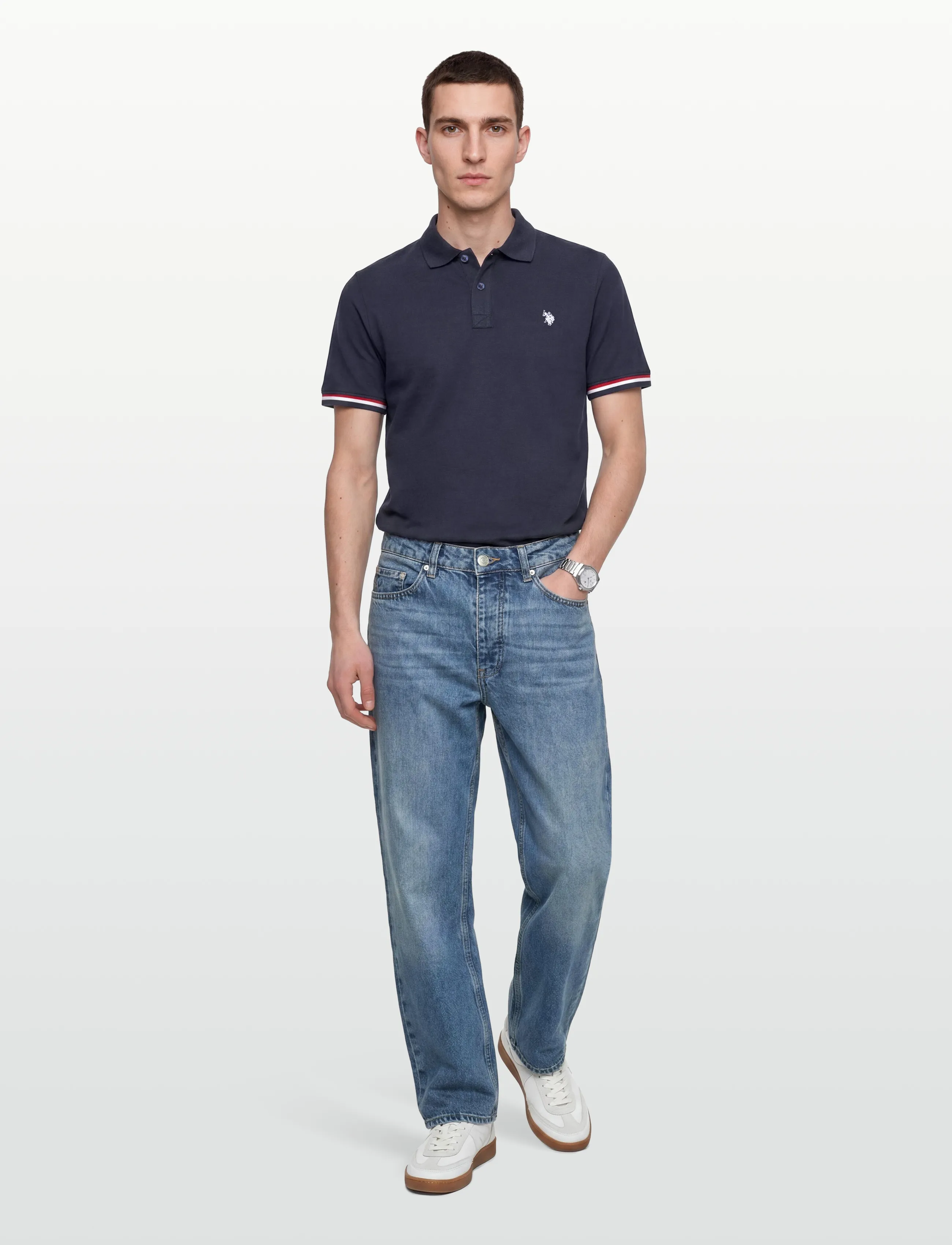 U.S. Polo Assn. Meo Reg Pi Uspa M Polo, M, Polos, Marineblau - Short-sleeved, Männerswear