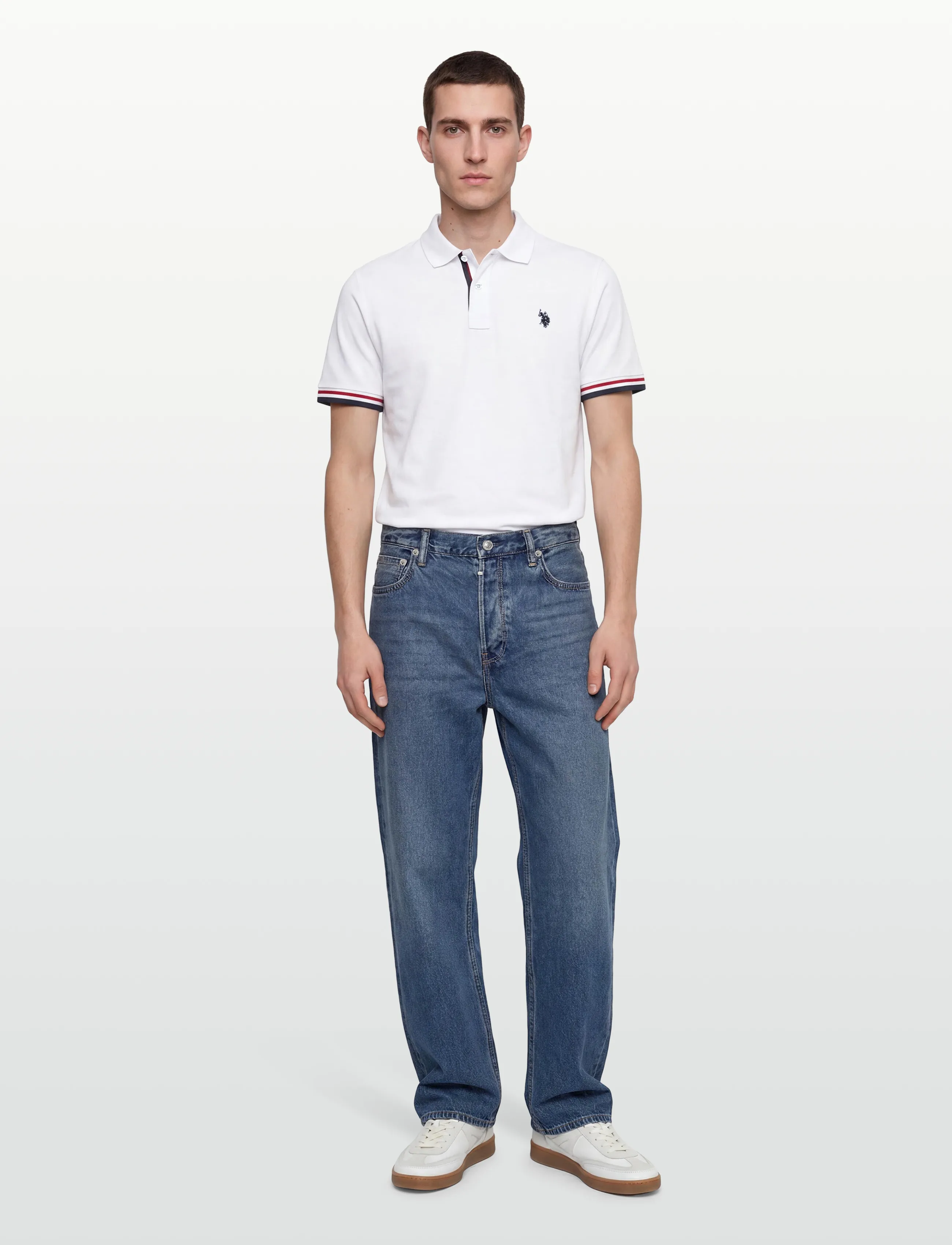U.S. Polo Assn. Meo Reg Pi Uspa M Polo, S, Polos, Weiß - Short-sleeved, Männerswear