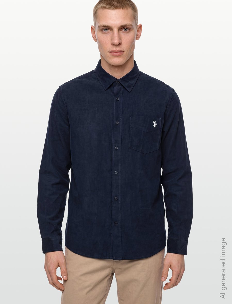 U.S. Polo Assn. - UMDAREN SHIRT LS WVN - vakosamettipaidat - dark sapphire - 3
