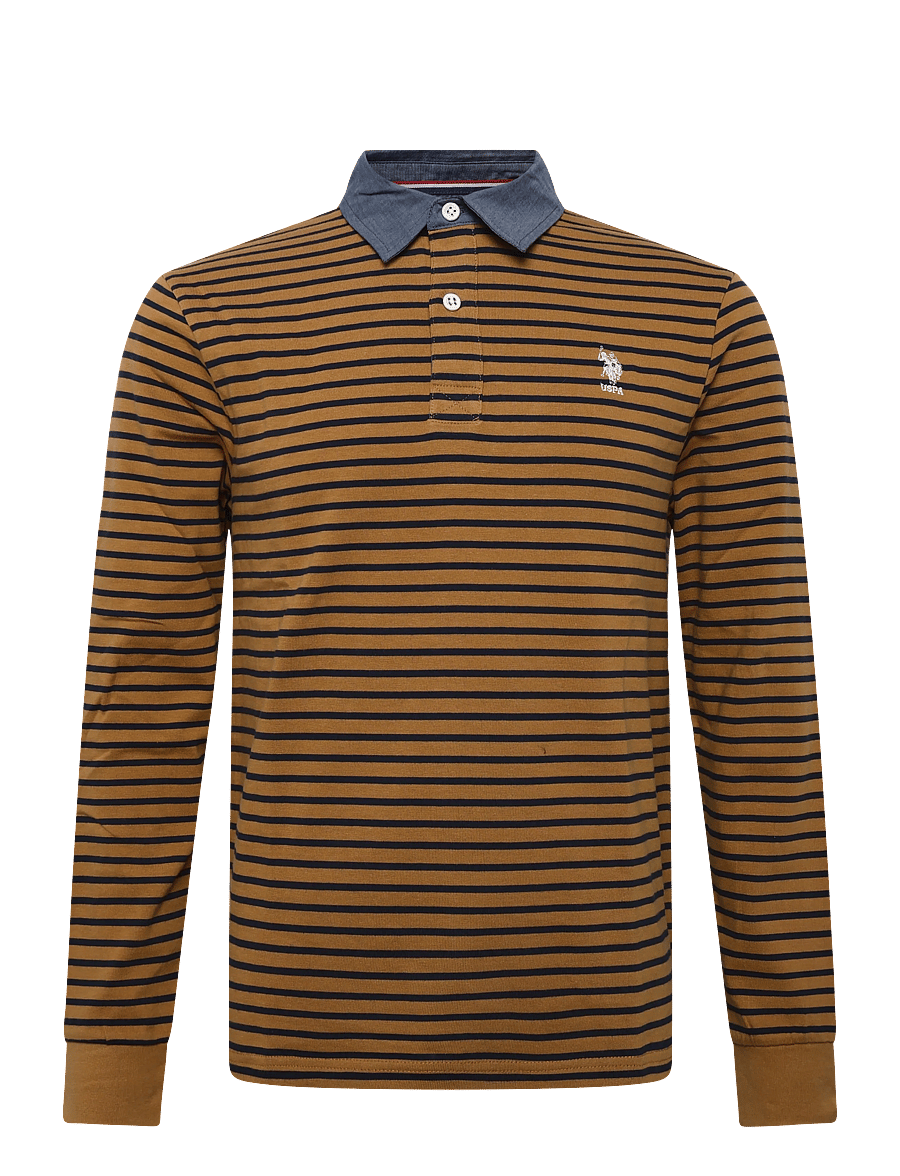 U.S. Polo Assn. - UMDEX POLO LS JRS - långärmade stickade pikétröjor - brown sugar - 0