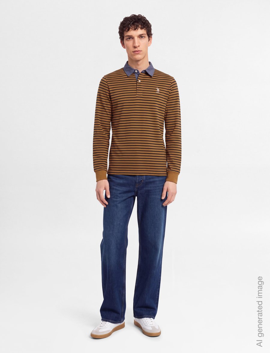U.S. Polo Assn. - UMDEX POLO LS JRS - pikkade varrukatega polod - brown sugar - 0