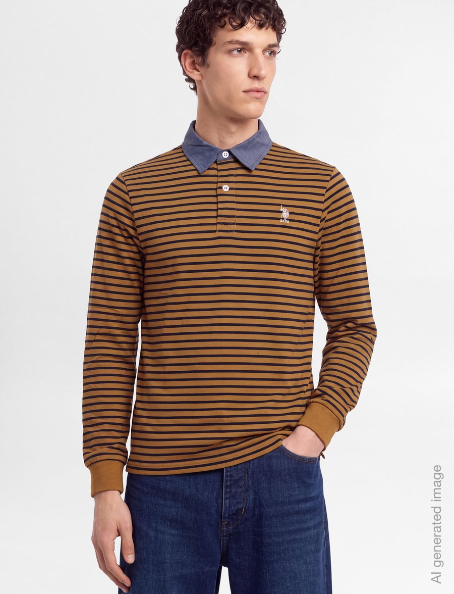 U.S. Polo Assn. - UMDEX POLO LS JRS - pikkade varrukatega polod - brown sugar - 3