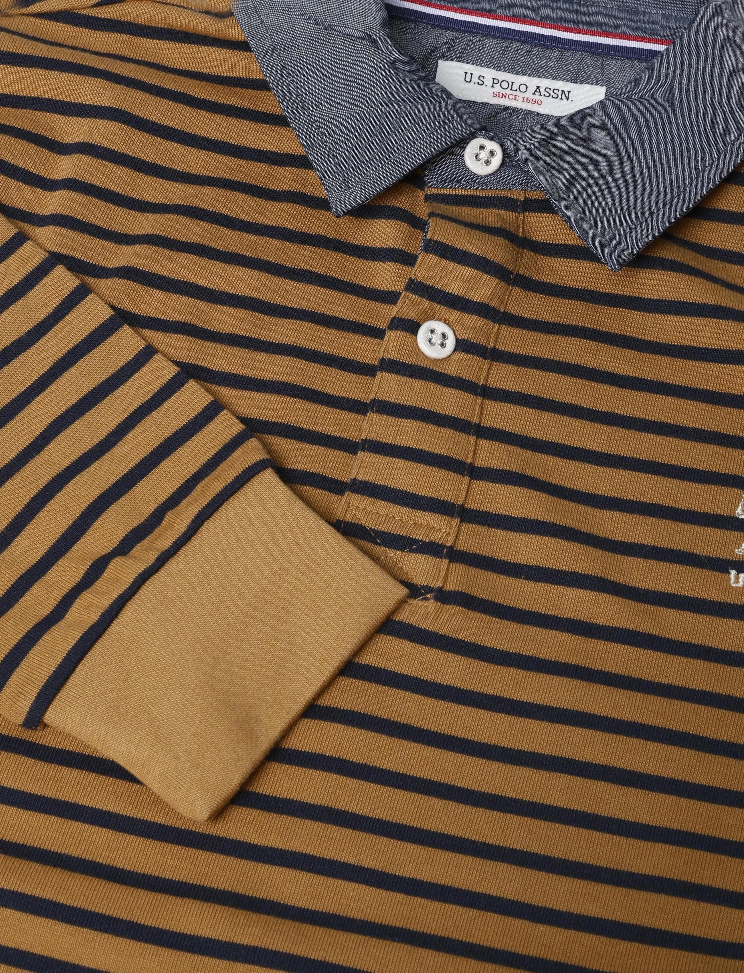 U.S. Polo Assn. - UMDEX POLO LS JRS - långärmade stickade pikétröjor - brown sugar - 2