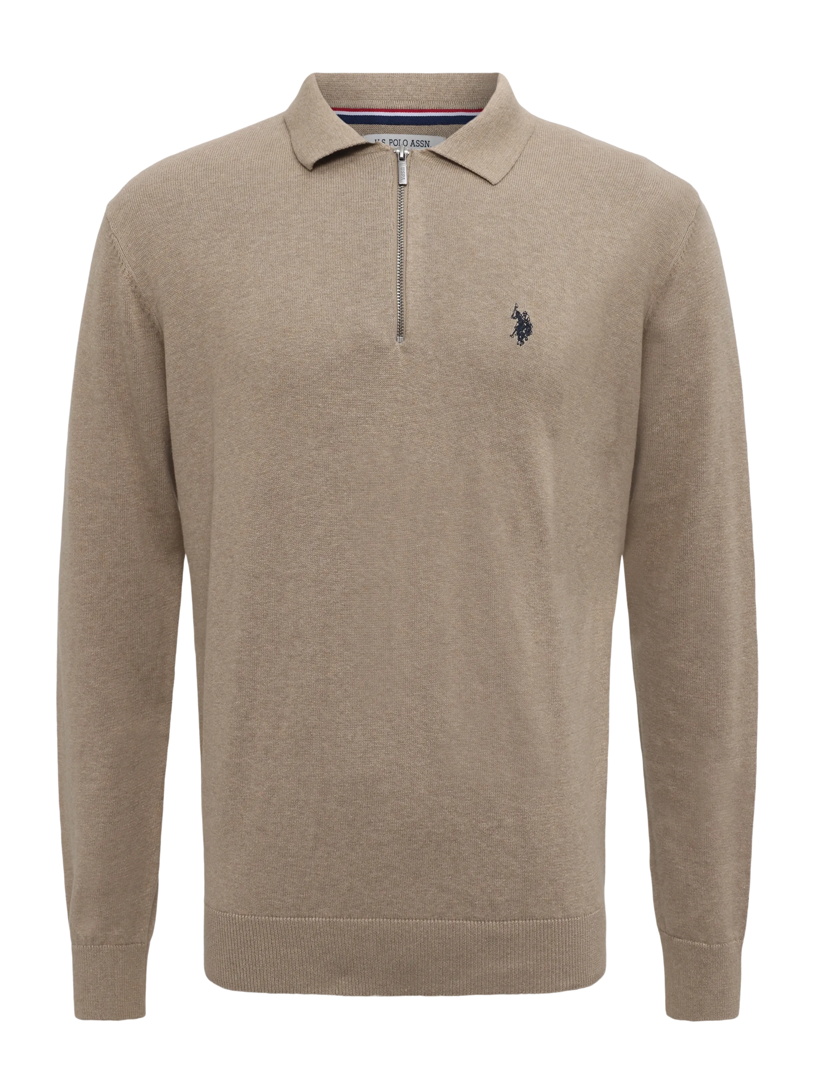 U.S. Polo Assn. UMSANKA POLO LS KNT - U.S. Polo Assn. - CROCKERY MELANGE / beige