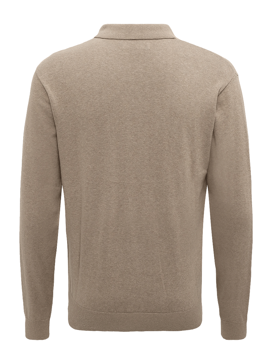 U.S. Polo Assn. - UMSANKA POLO LS KNT - langärmelige strick-polohemden - crockery melange - 1