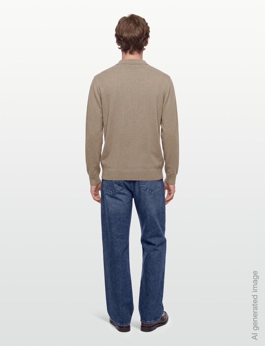 U.S. Polo Assn. - UMSANKA POLO LS KNT - langärmelige strick-polohemden - crockery melange - 4