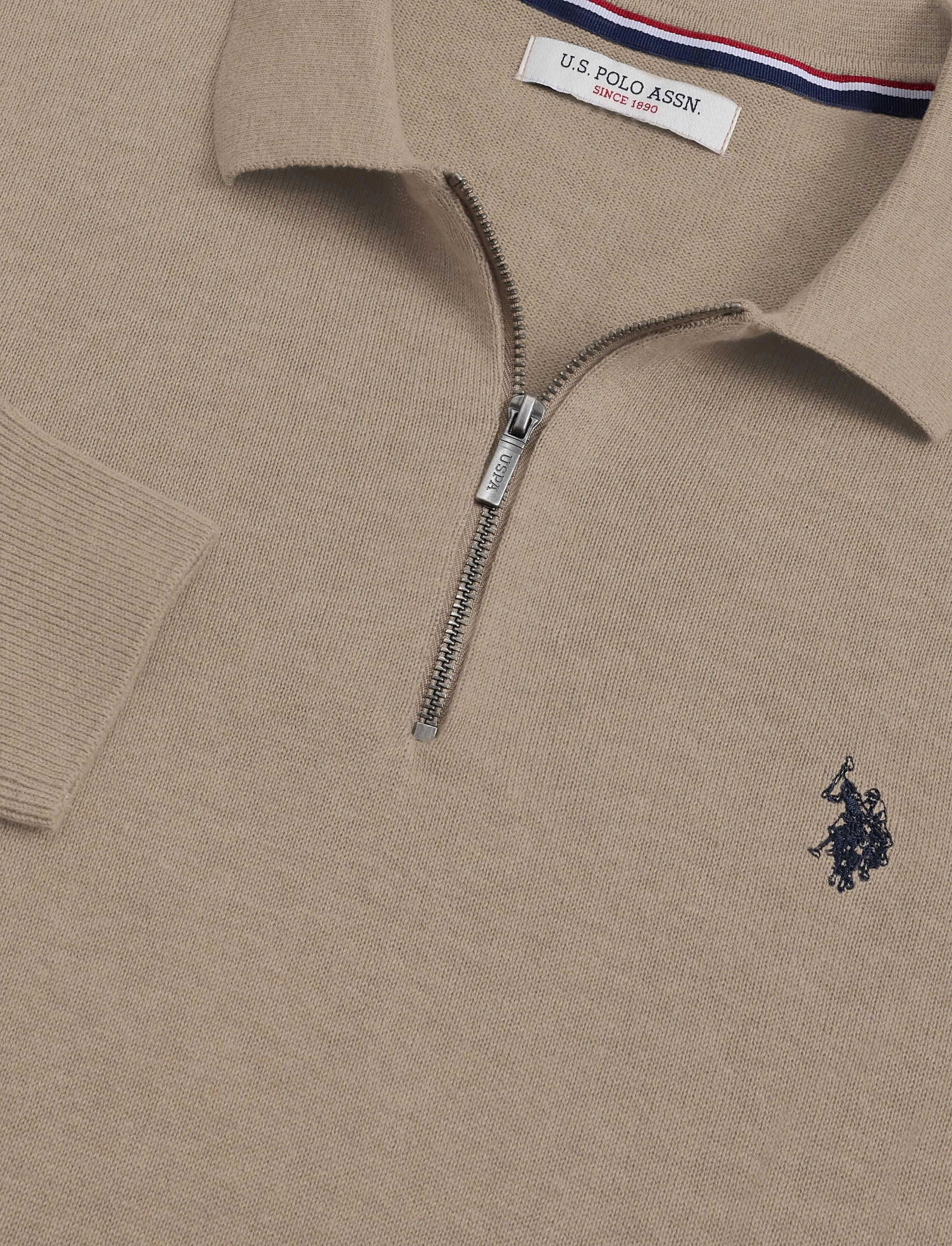 U.S. Polo Assn. - UMSANKA POLO LS KNT - höstkläder - crockery melange - 2