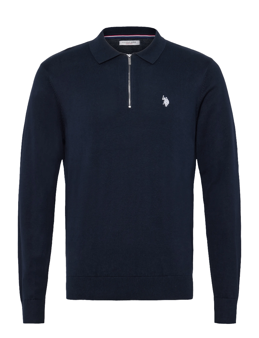 U.S. Polo Assn. - UMSANKA POLO LS KNT - langärmelige strick-polohemden - dark sapphire - 0