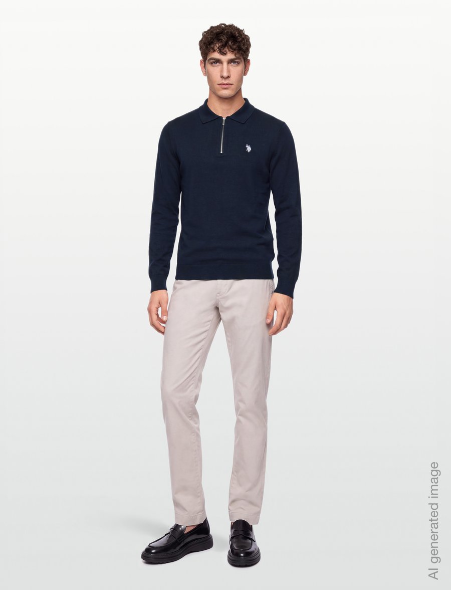 U.S. Polo Assn. - UMSANKA POLO LS KNT - pikkade varrukatega kootud polod - dark sapphire - 0
