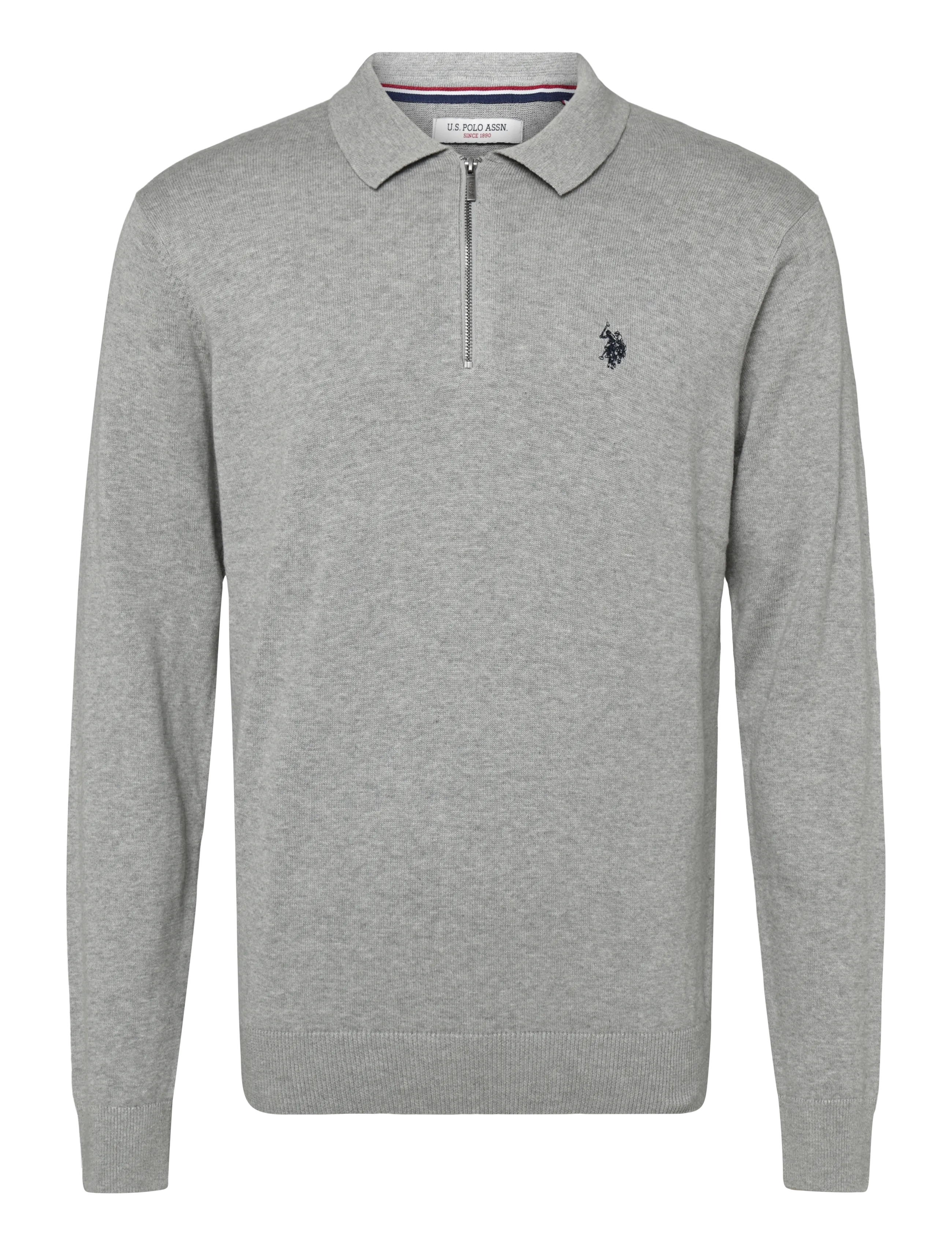 U.S. Polo Assn. UMSANKA POLO LS KNT - U.S. Polo Assn. - GREY MÉLANGE / grey