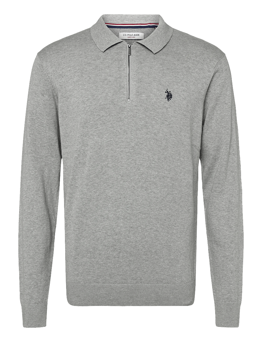 U.S. Polo Assn. - UMSANKA POLO LS KNT - pikkade varrukatega kootud polod - grey mÉlange - 0