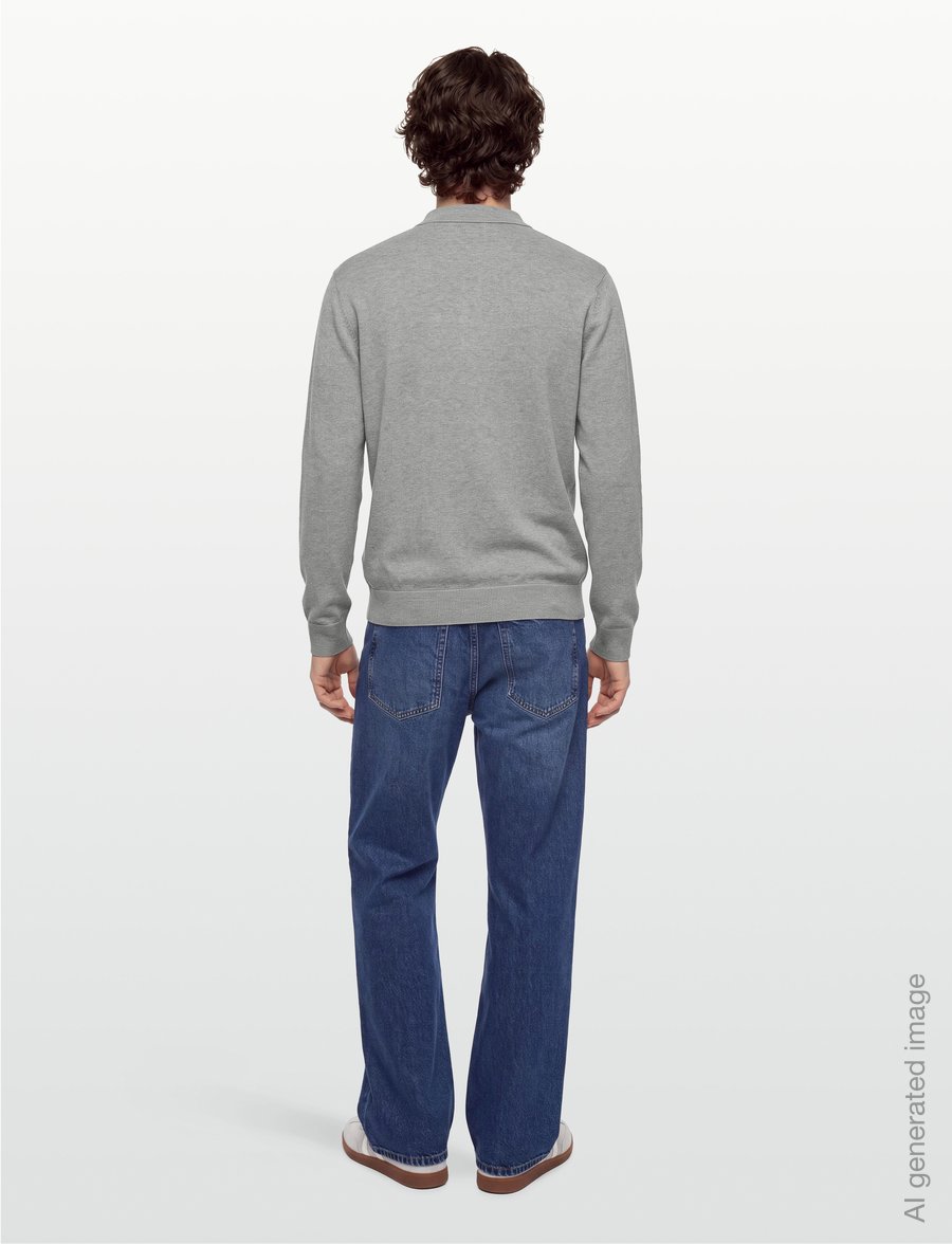 U.S. Polo Assn. - UMSANKA POLO LS KNT - långärmade stickade pikétröjor - grey mÉlange - 4
