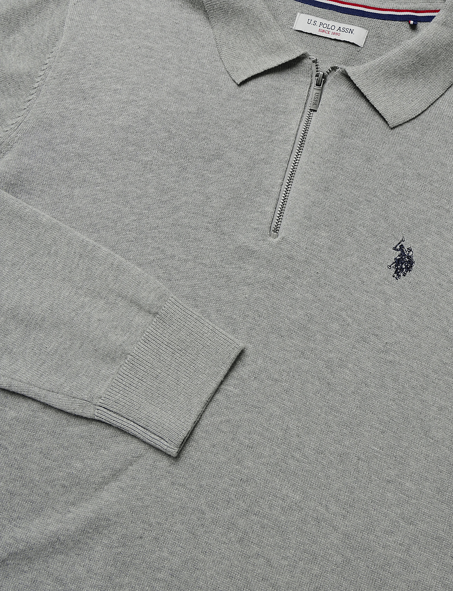 U.S. Polo Assn. - UMSANKA POLO LS KNT - pikkade varrukatega kootud polod - grey mÉlange - 2