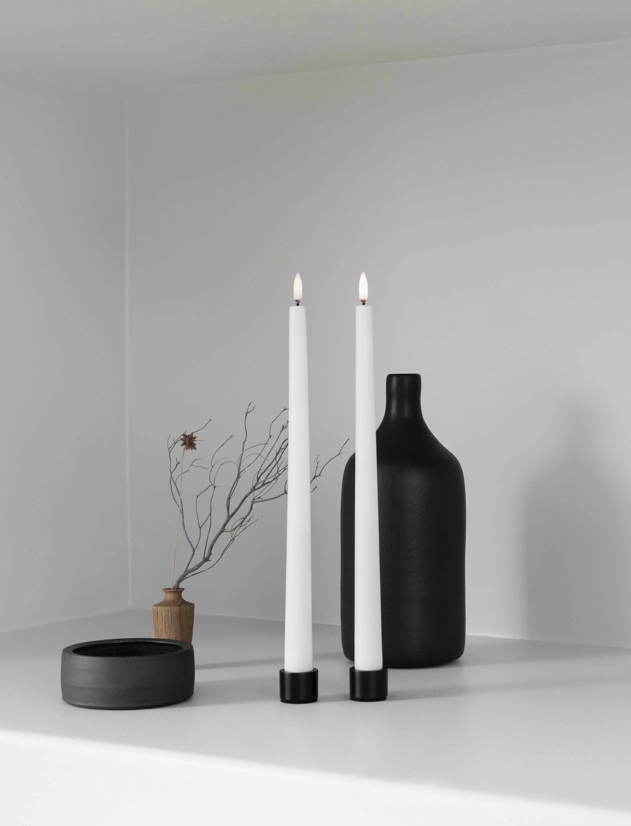 UYUNI Lighting Light Candle Holder Taper, H3.2 cm, Candlesticks & Lanterns, Schwarz - Tealight Holders, Homeware