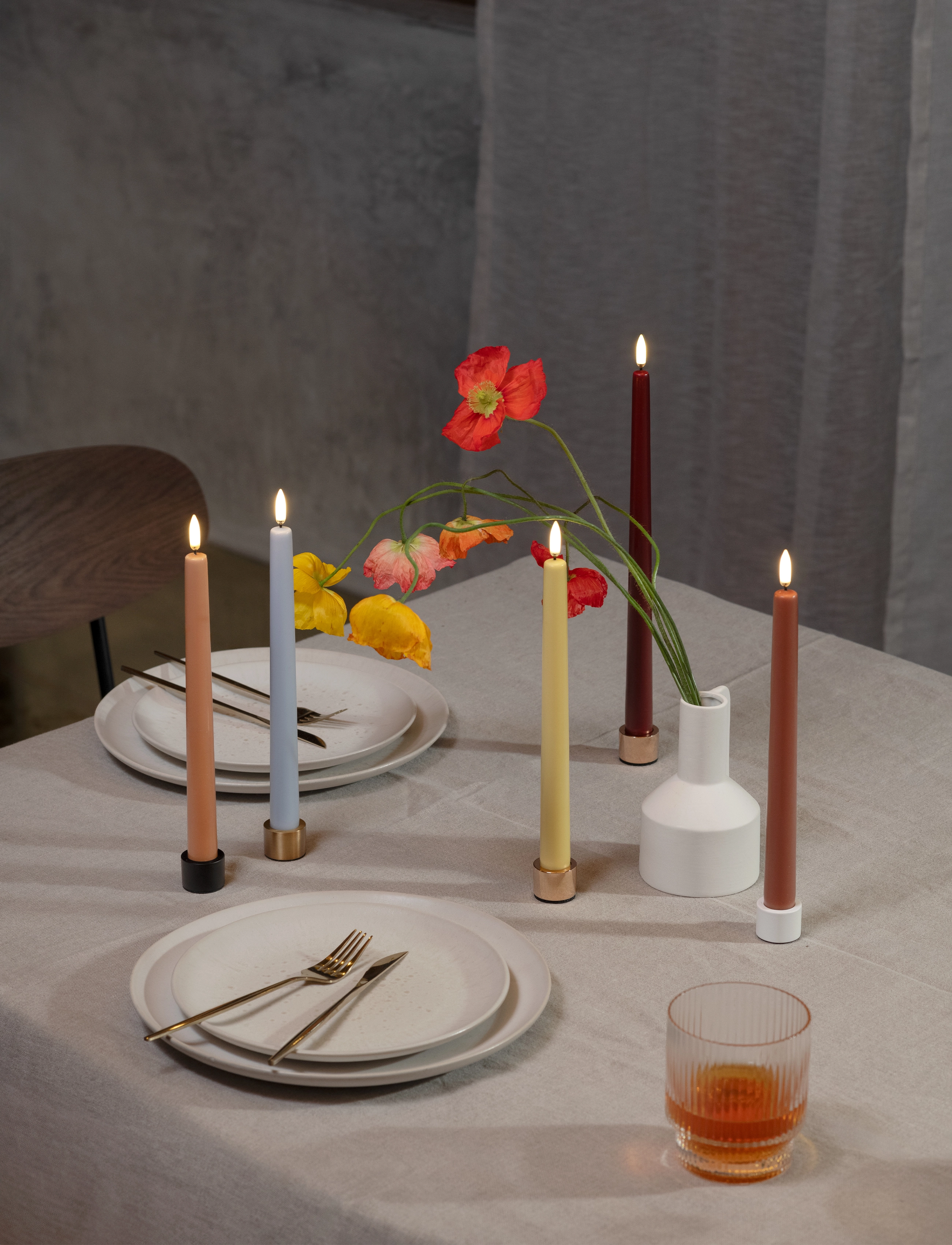 UYUNI Lighting Light Candleholder Taper, H2.3 cm, Candlesticks & Lanterns, Gold - Tealight Holders, Homeware