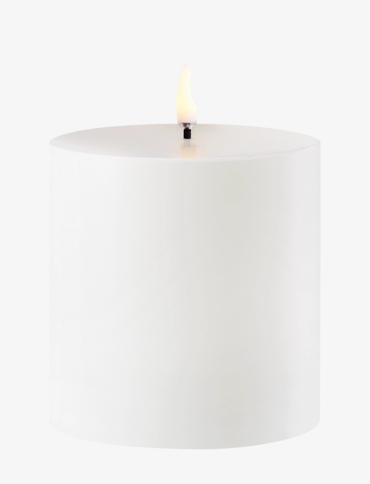 UYUNI Lighting Outdoor Led Pillar Candle, White, 8,4X10 Cm, Bloklys, Hvid, Str: H10CM